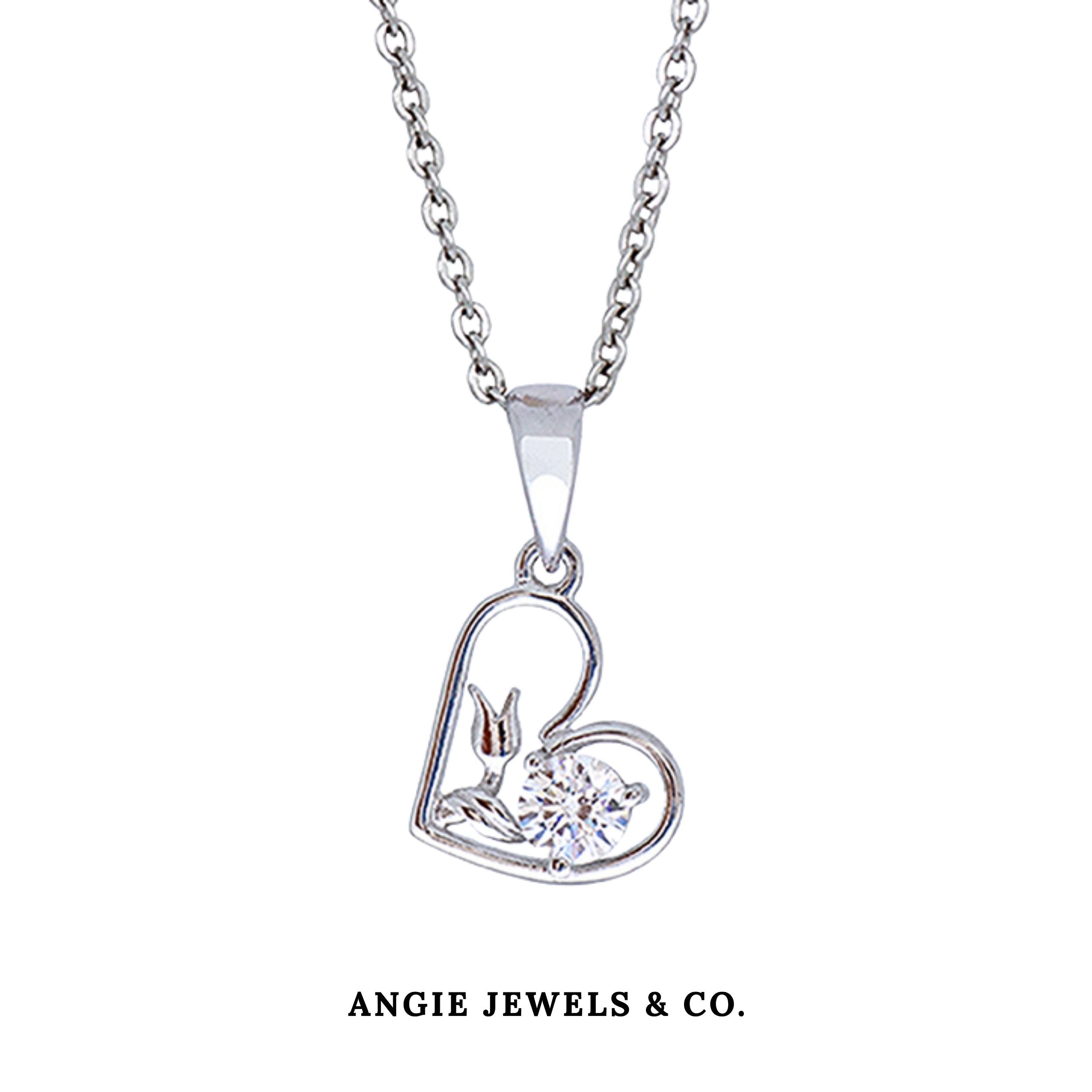 Flower Heart Pendant Necklace