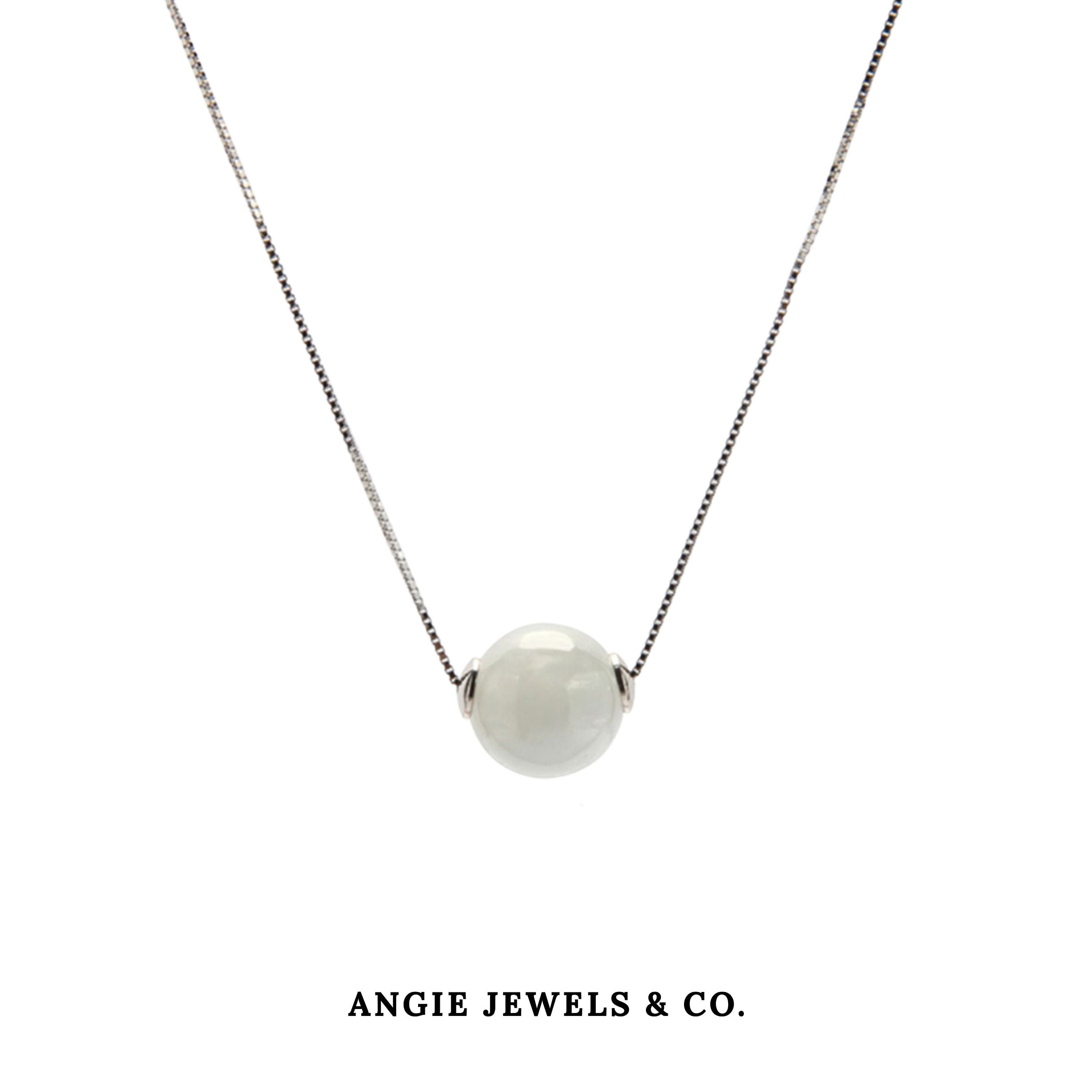 Glam Burmese Jade Pendant Necklace with Sterling Silver
