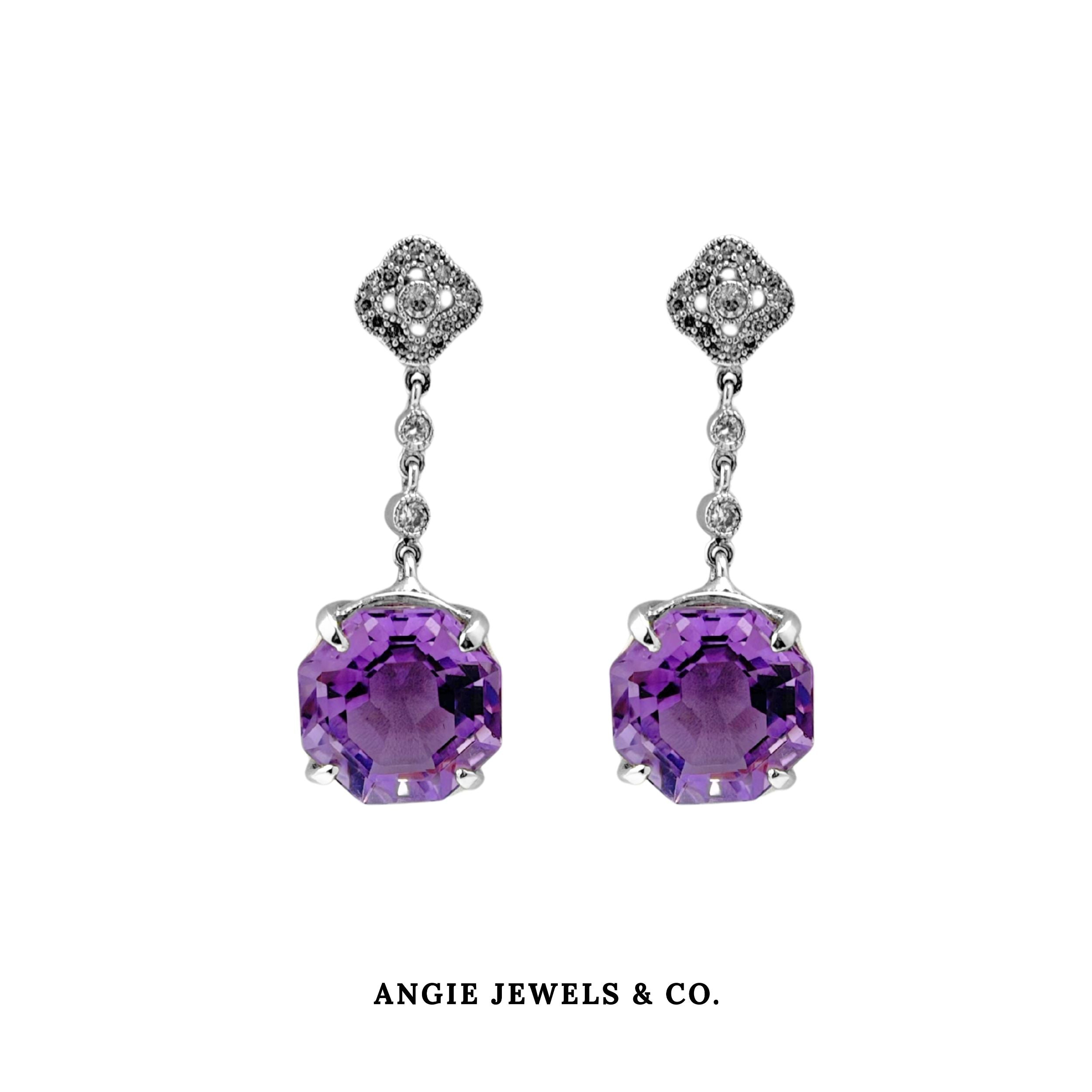 Glamour Amethyst Sterling Silver Dangle Earrings