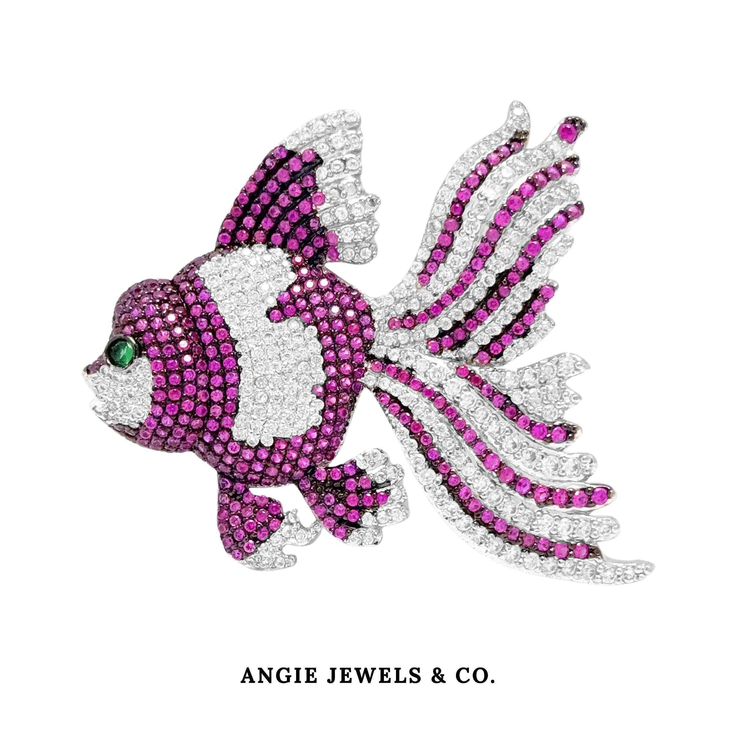 GoldFish in Pink Brooch