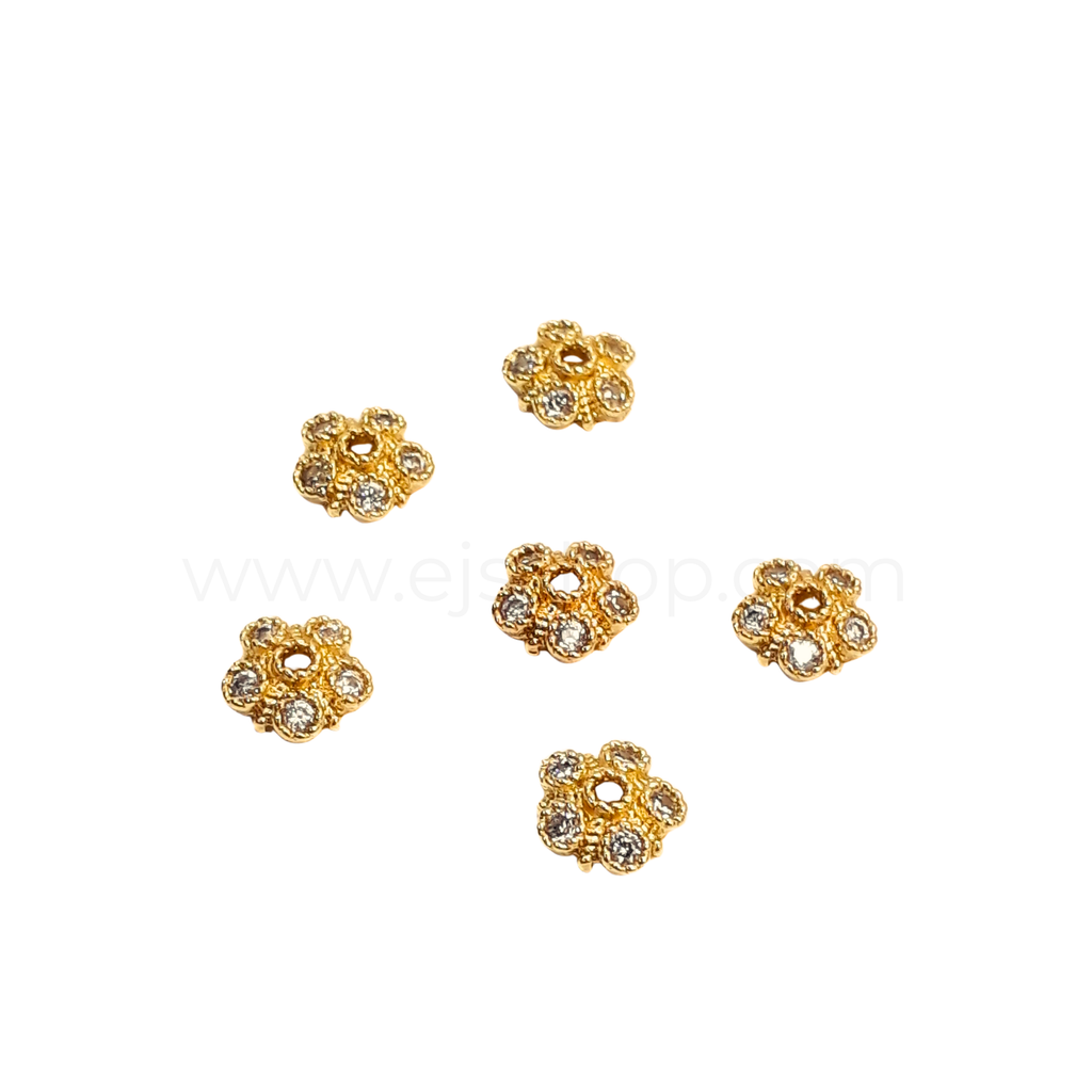 Flower Cap with Zircon 5mm