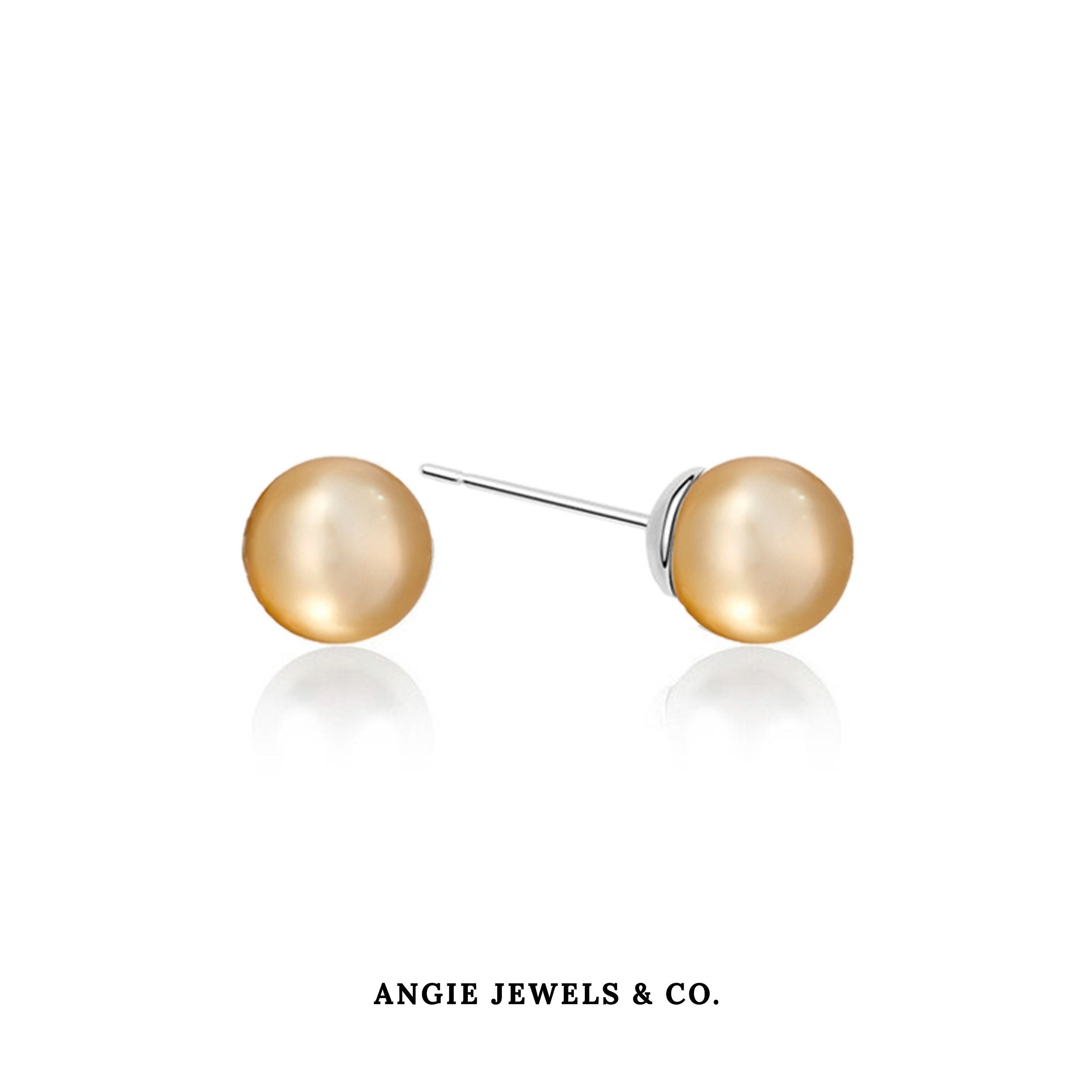 GoldLydiaShellPearlStudEarrings