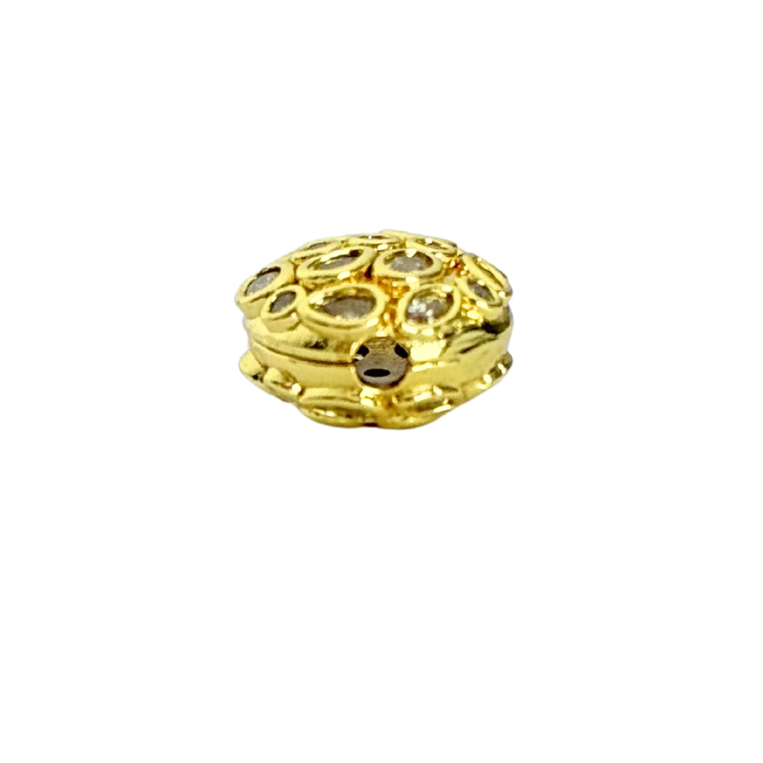 Gold Pave Disc Spacer 11.7×13.5mm