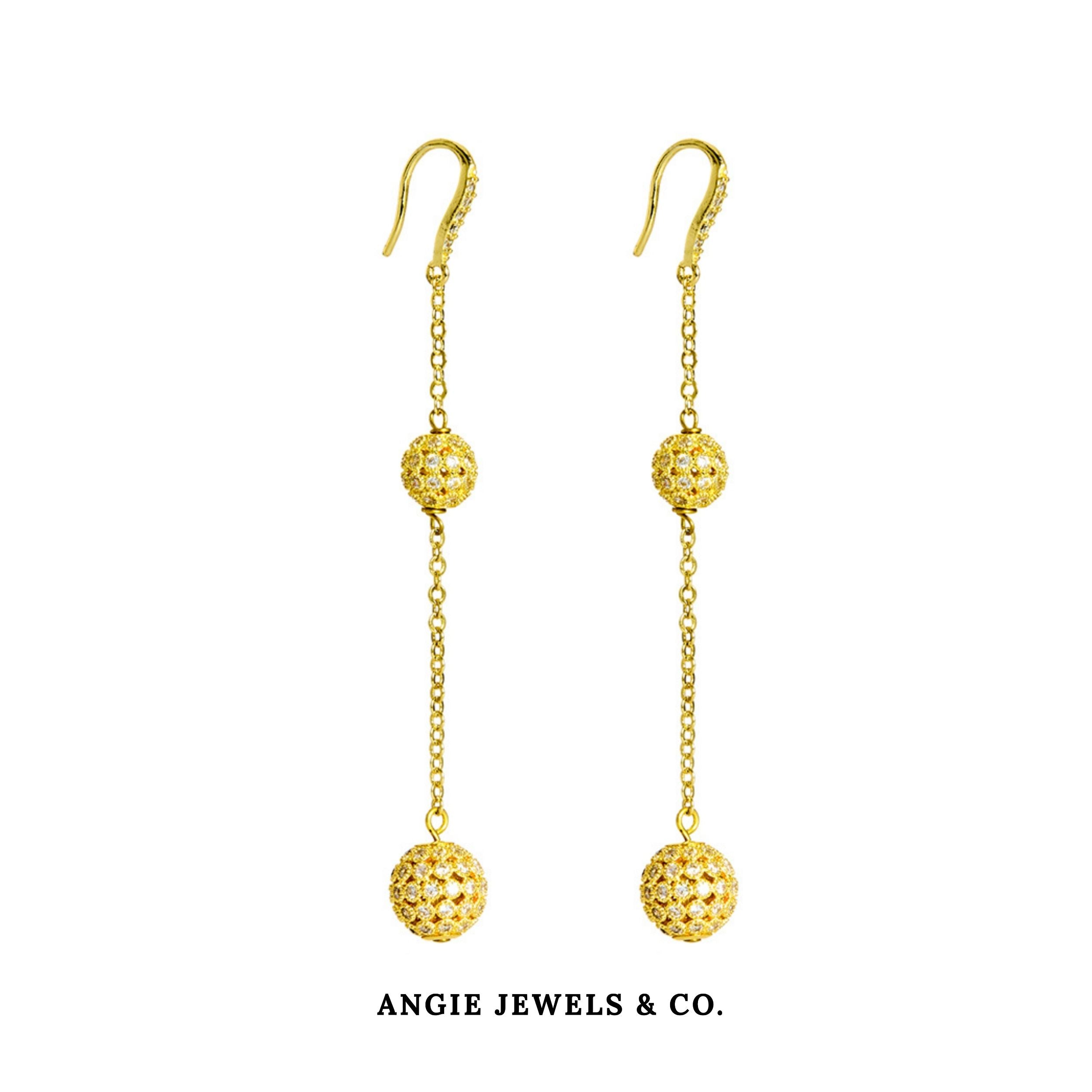 Golden Bling Ball Earrings