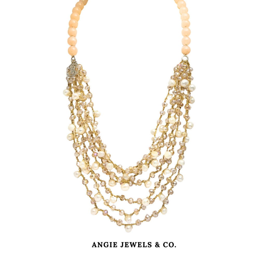 Golden Cascade Multi-Layer Necklace
