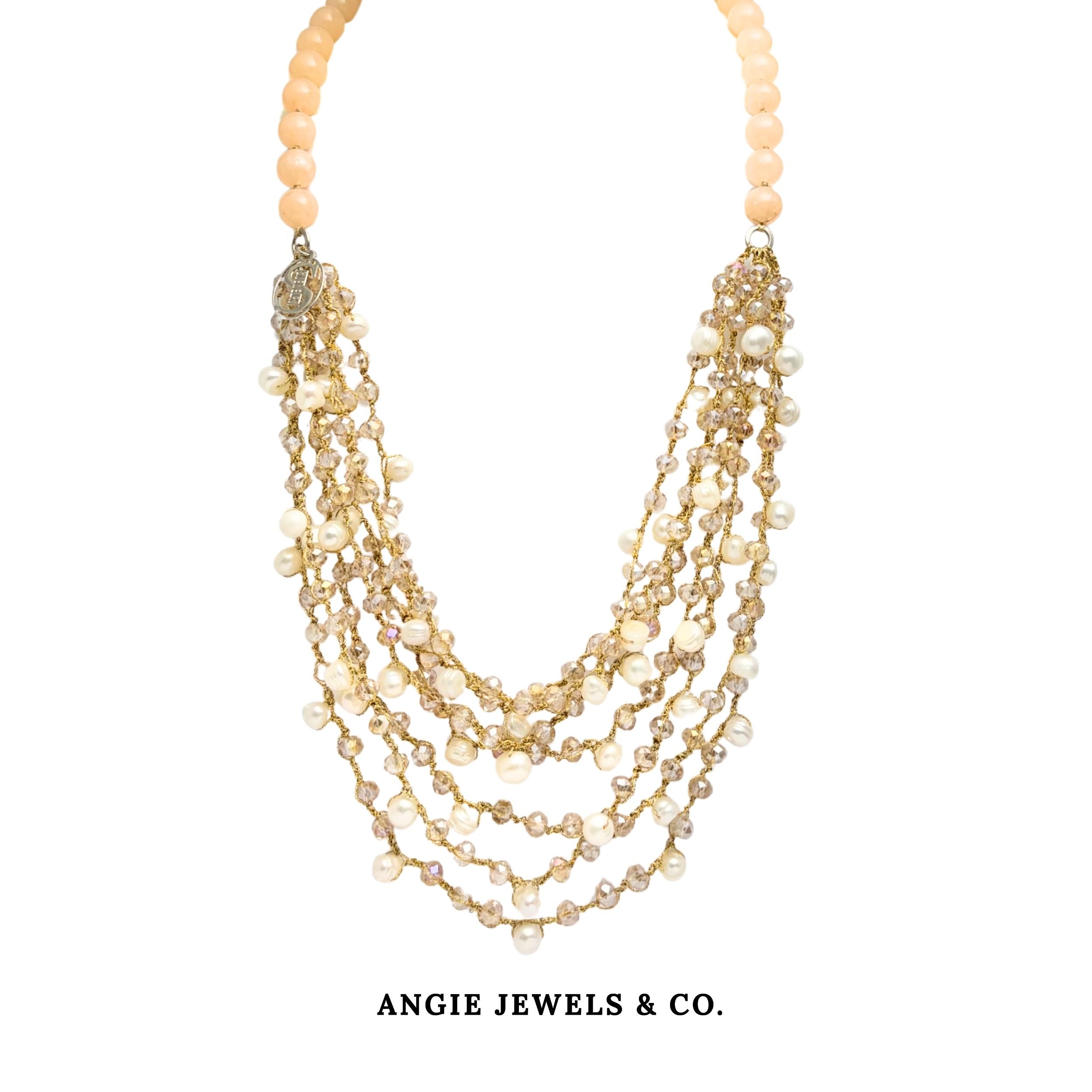 Golden Cascade Multi-Layer Necklace