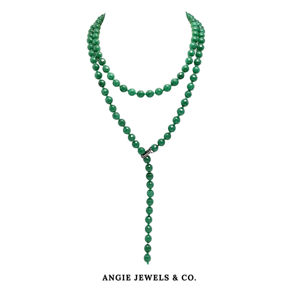Multiway Necklace Green Agate