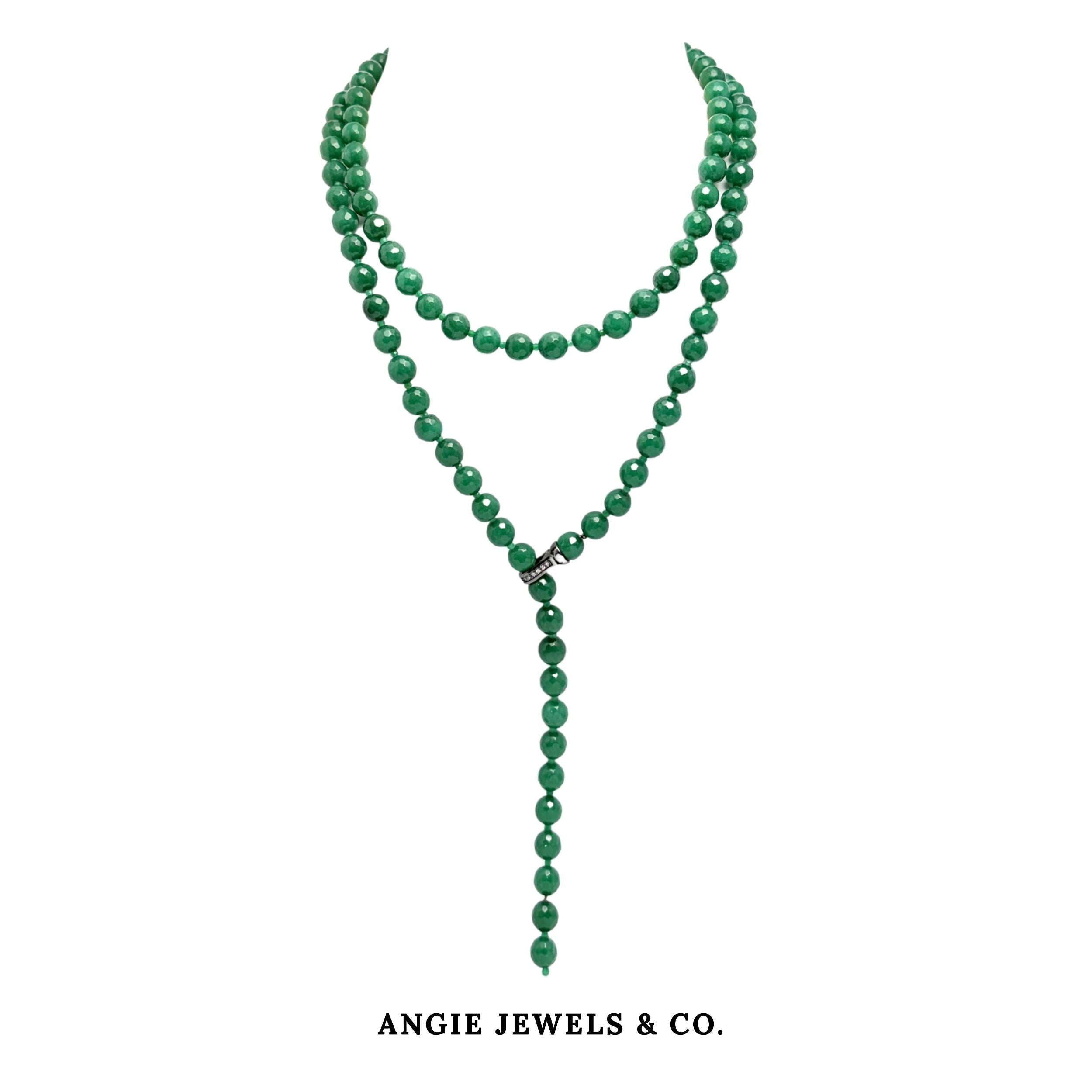Multiway Necklace Green Agate - RM980