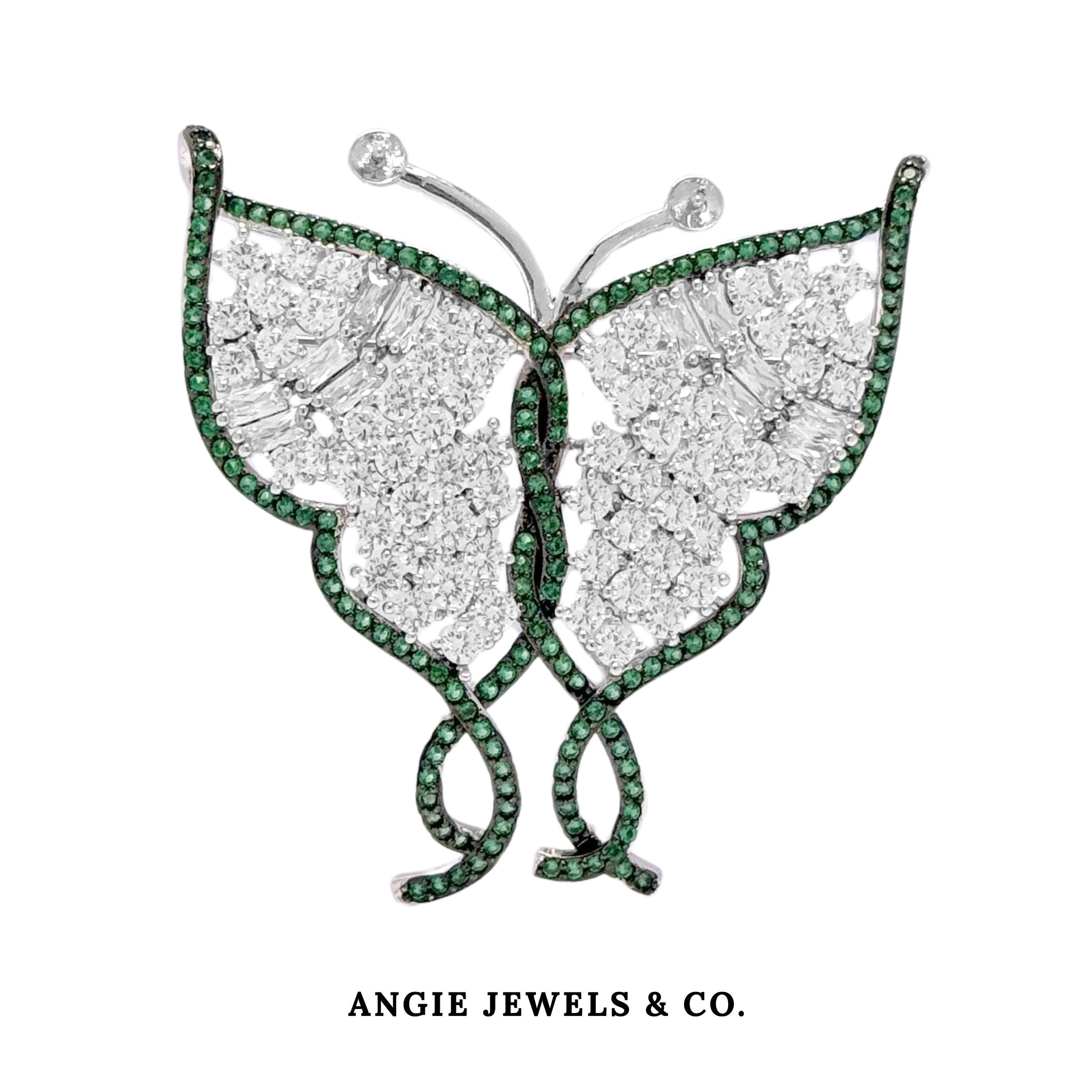 Green Butterfly Brooch