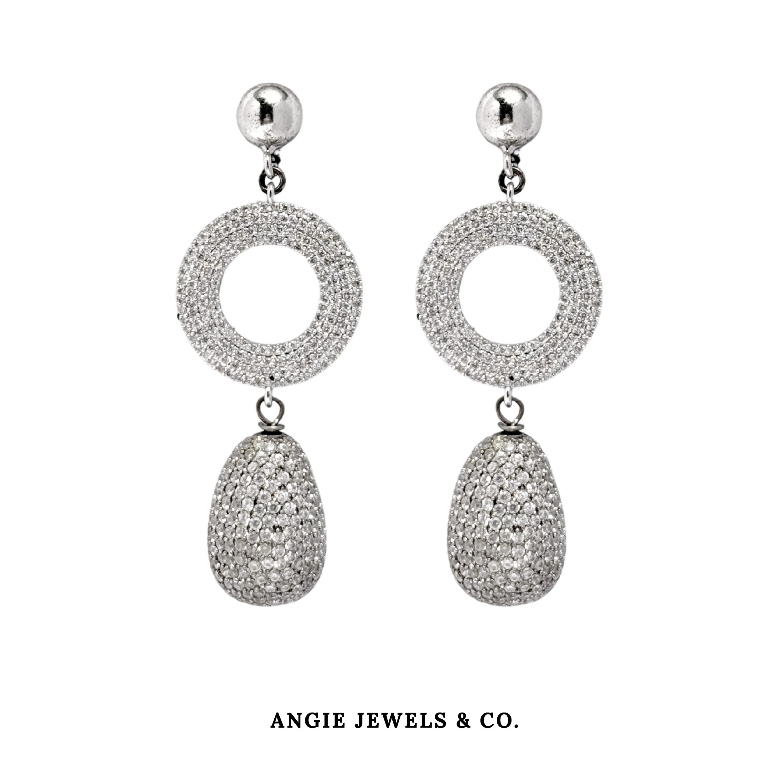 Halo Pavé Drop Earrings