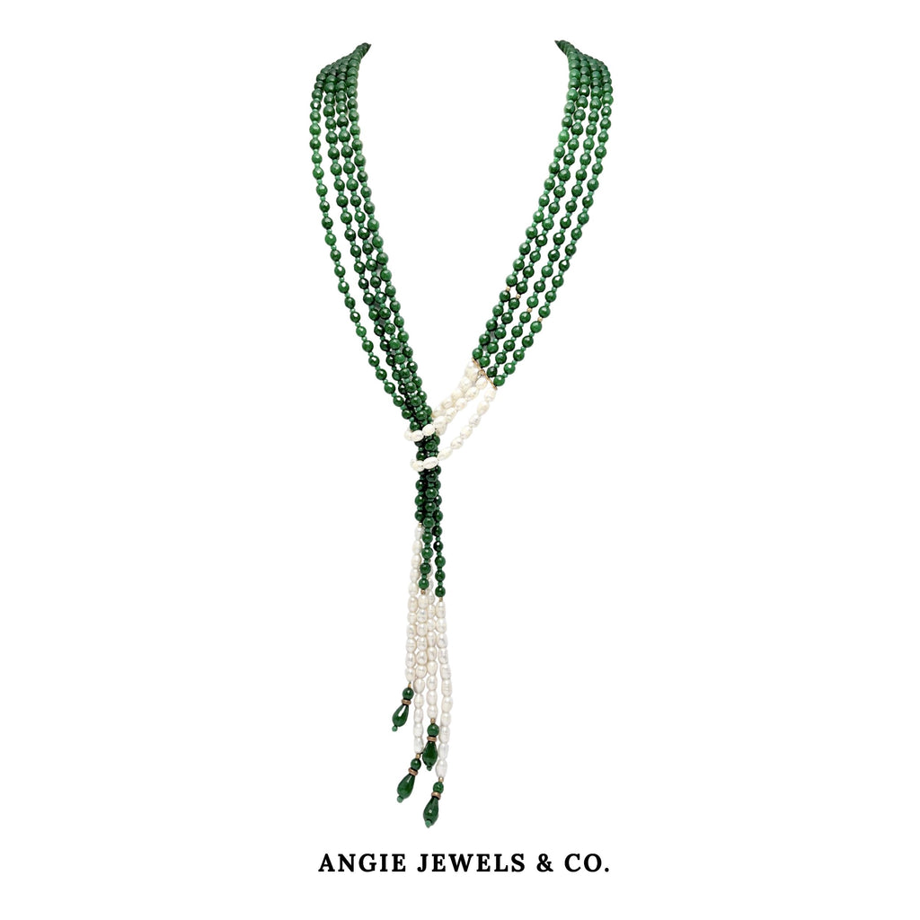 Harriett Green Agate and Freshwater Pearl Necklace