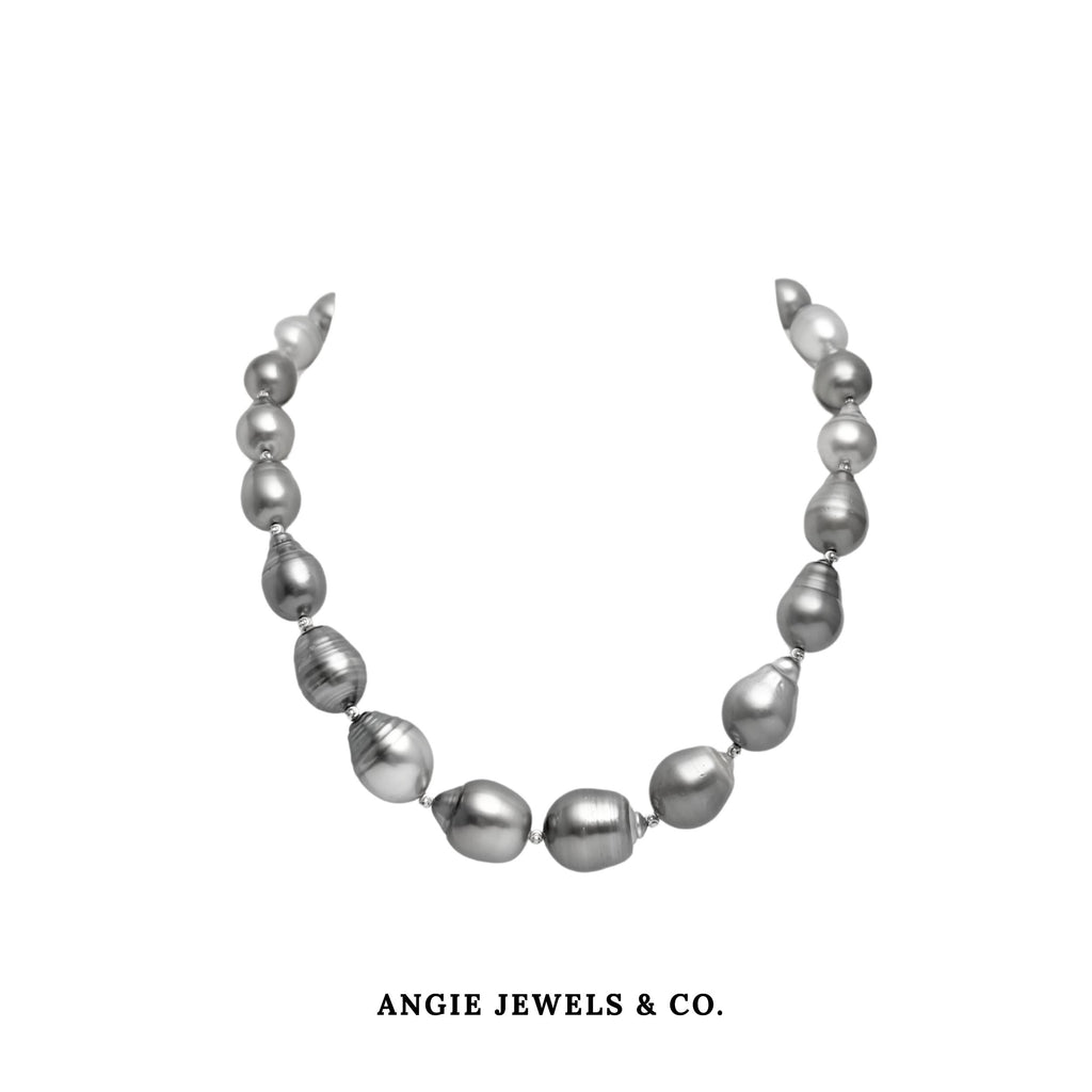 Remeo Tahitian Pearl Necklace with 14k White Gold Ball