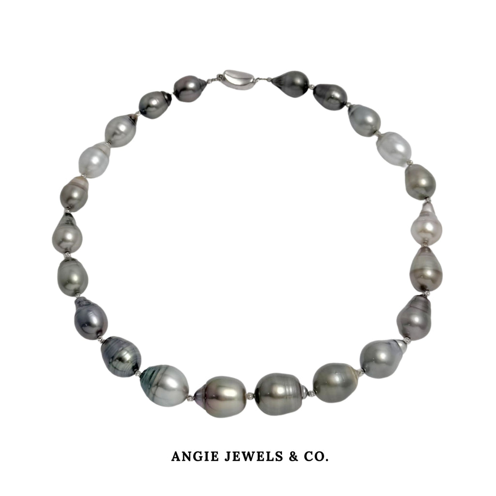 Remeo Tahitian Pearl Necklace with 14k White Gold Ball
