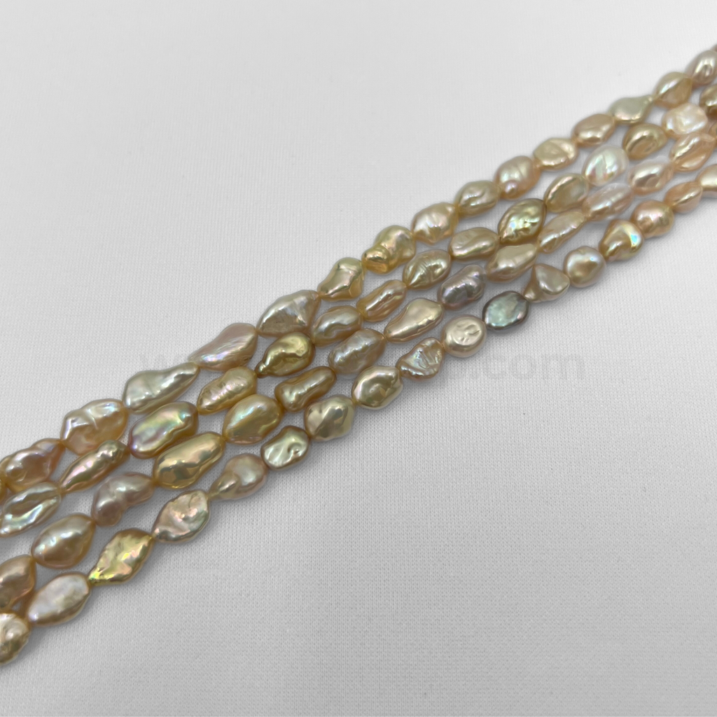 Keshi Pastel Peach 6mm - 7mm Freshwater Pearls