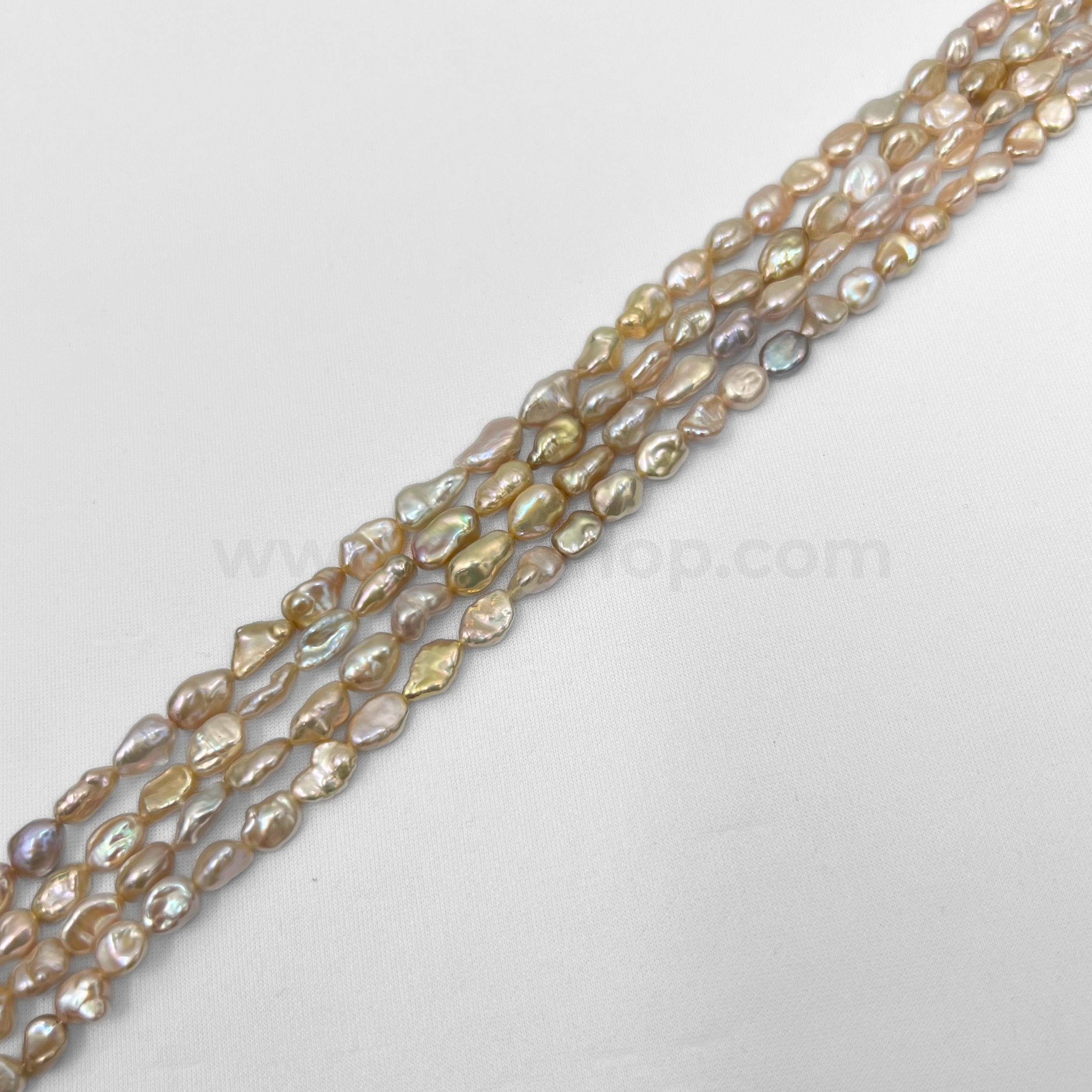 Keshi Pastel Peach 6mm - 7mm Freshwater Pearls
