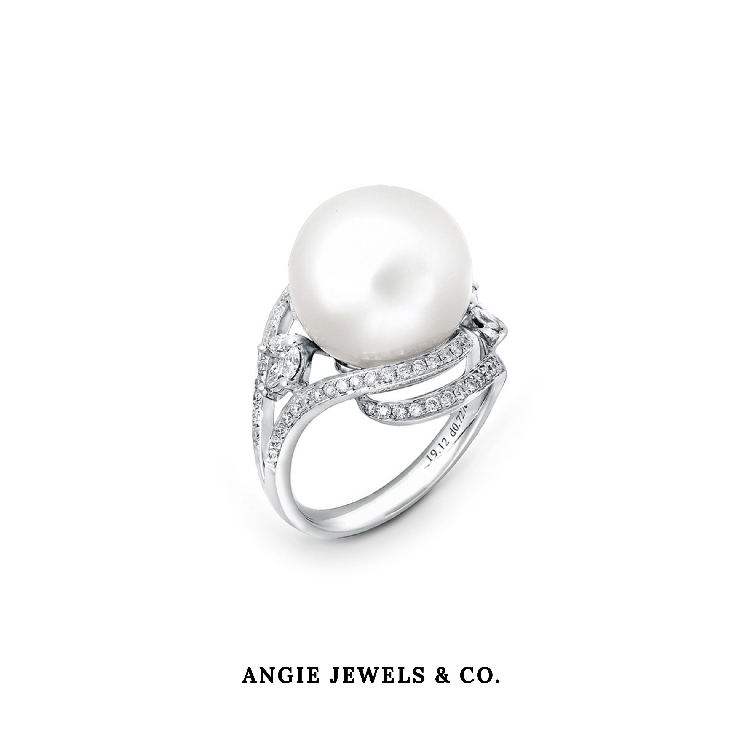 Laure South Sea Pearl Diamond Ring in 18K Gold