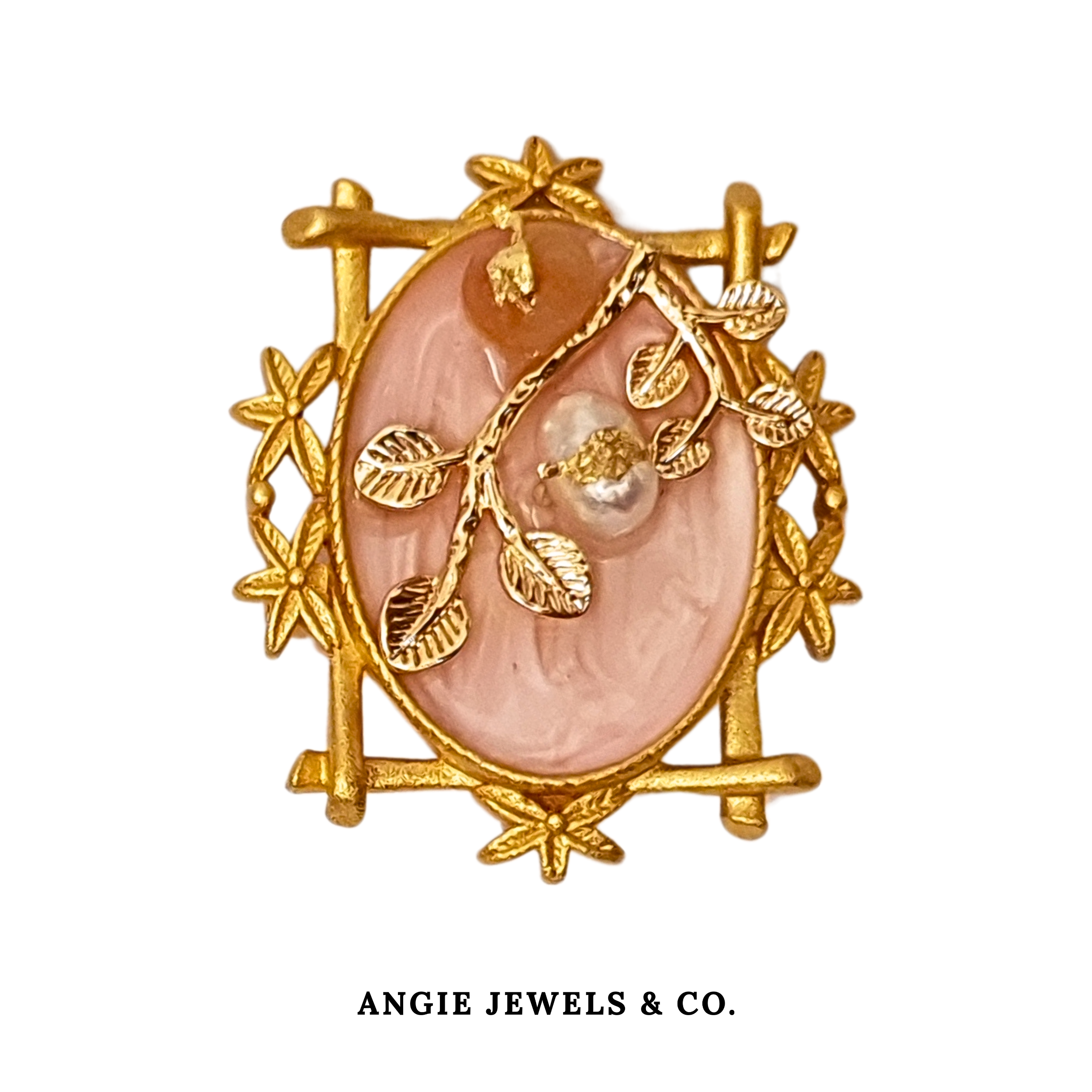 Leaf Pink Brooch