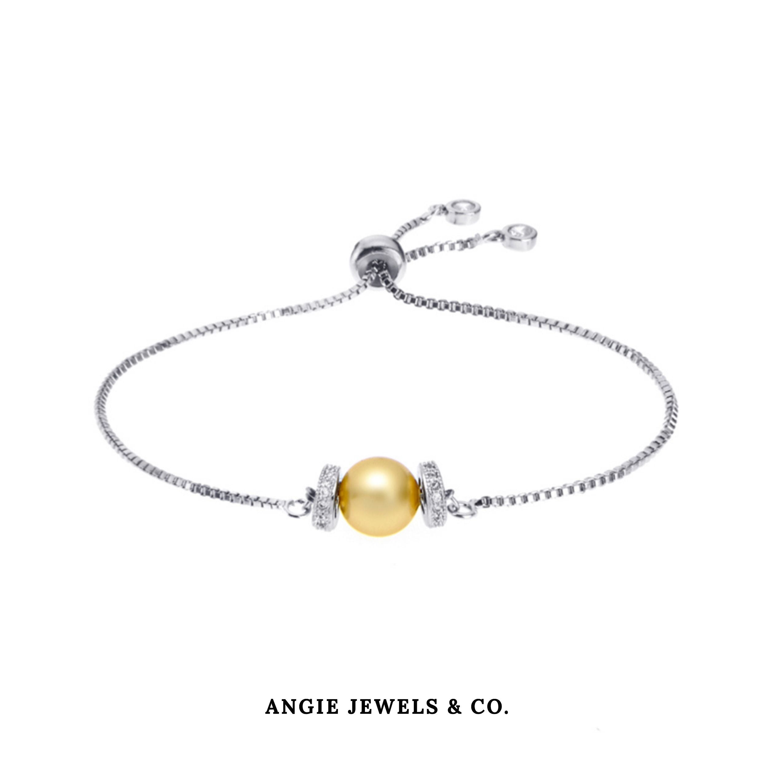 Luna Gold Swarovski Crystal Pearl Adjustable Bracelet