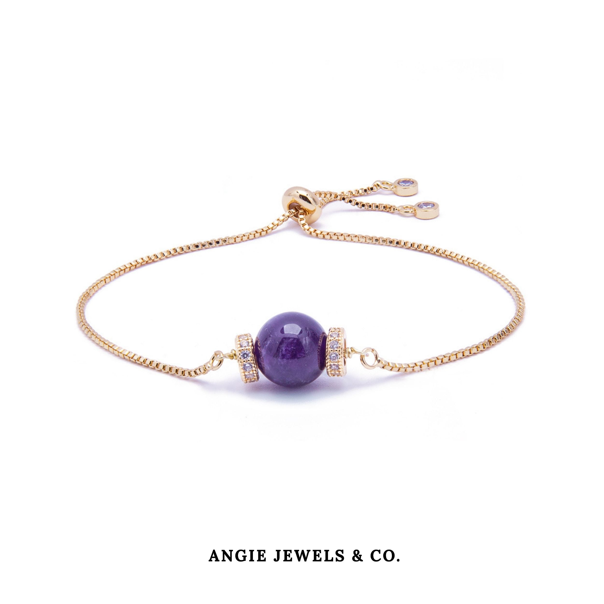 Luna Golden Amethyst Adjustable Bracelet