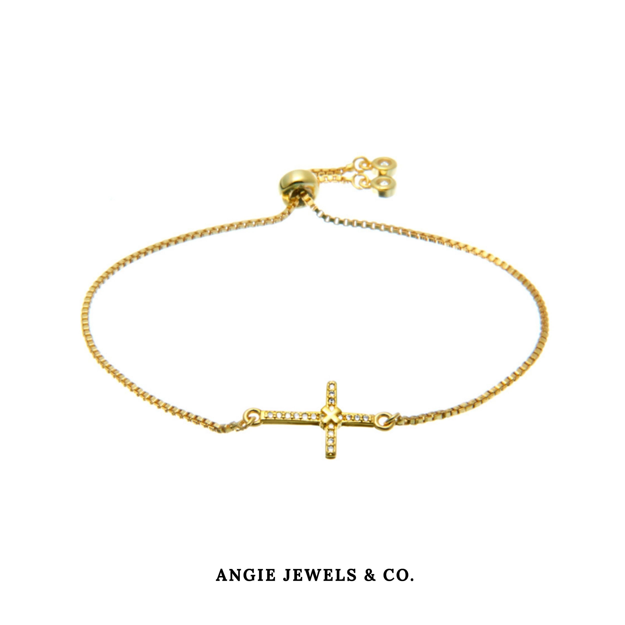 Luna Golden Cross Adjustable Bracelet 1