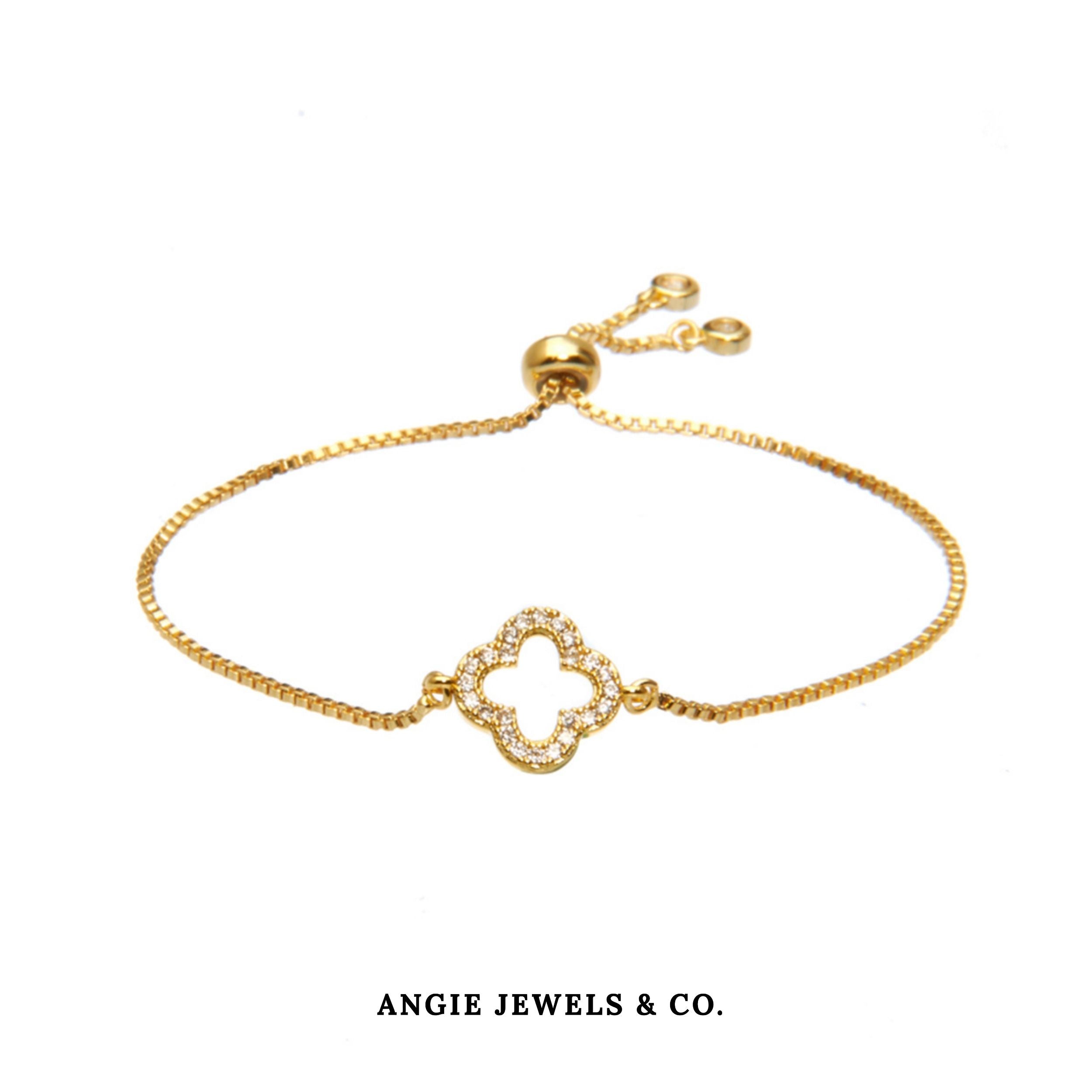 Luna Golden Four Leaf Clover Adjustable Bracelet