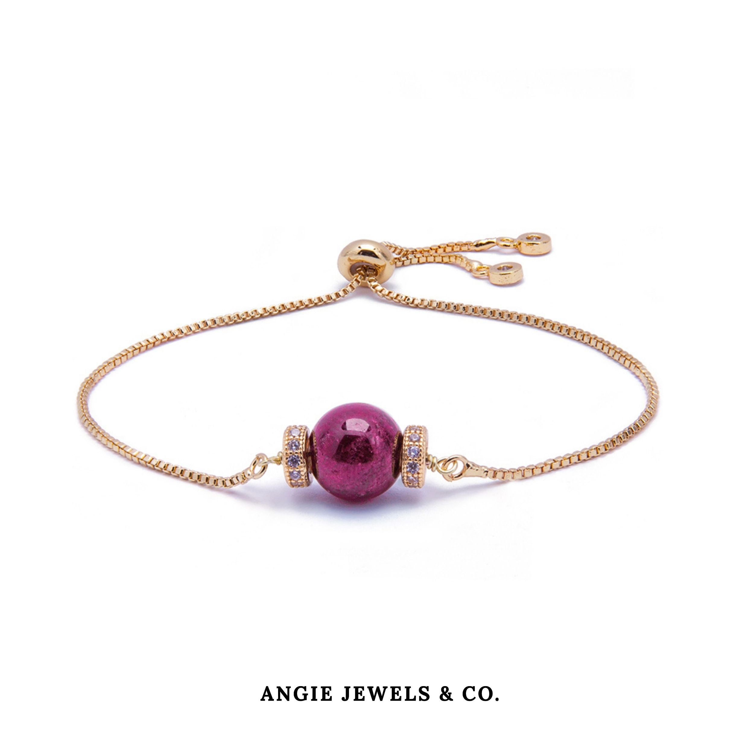 Luna Golden Garnet Adjustable Bracelet