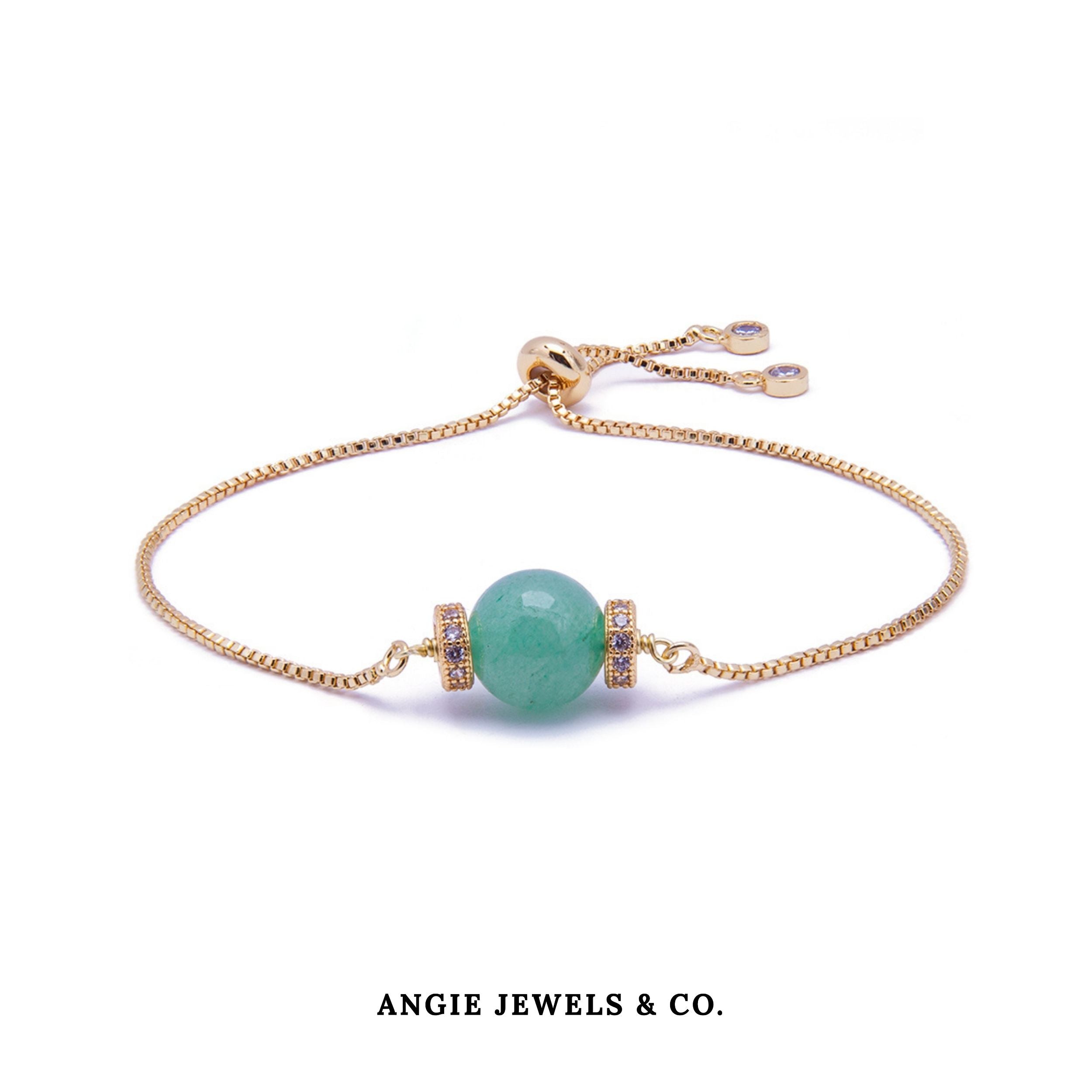 Luna Golden Green Aventurine Adjustable Bracelet