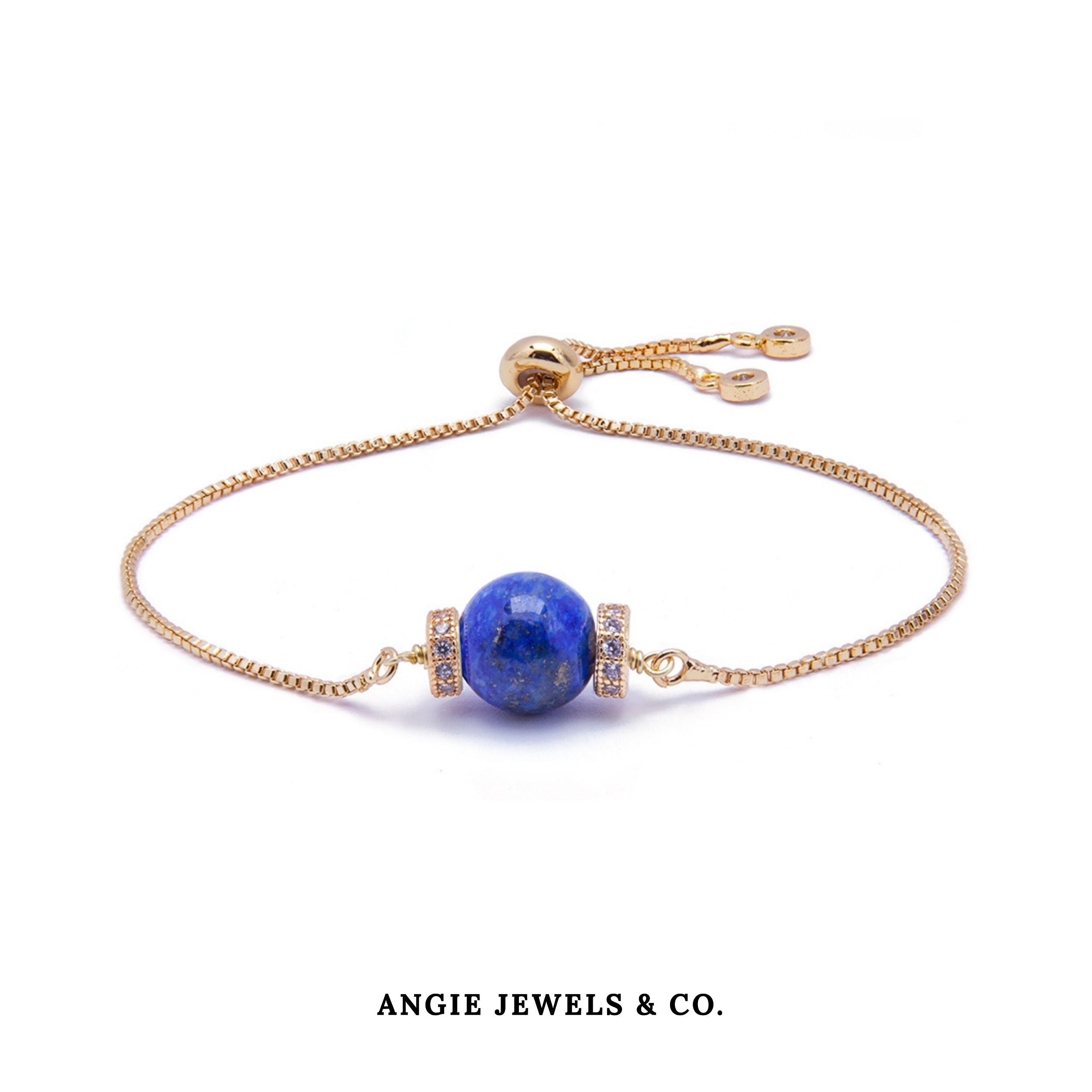 Luna Golden Lapis Lazuli Adjustable Bracelet