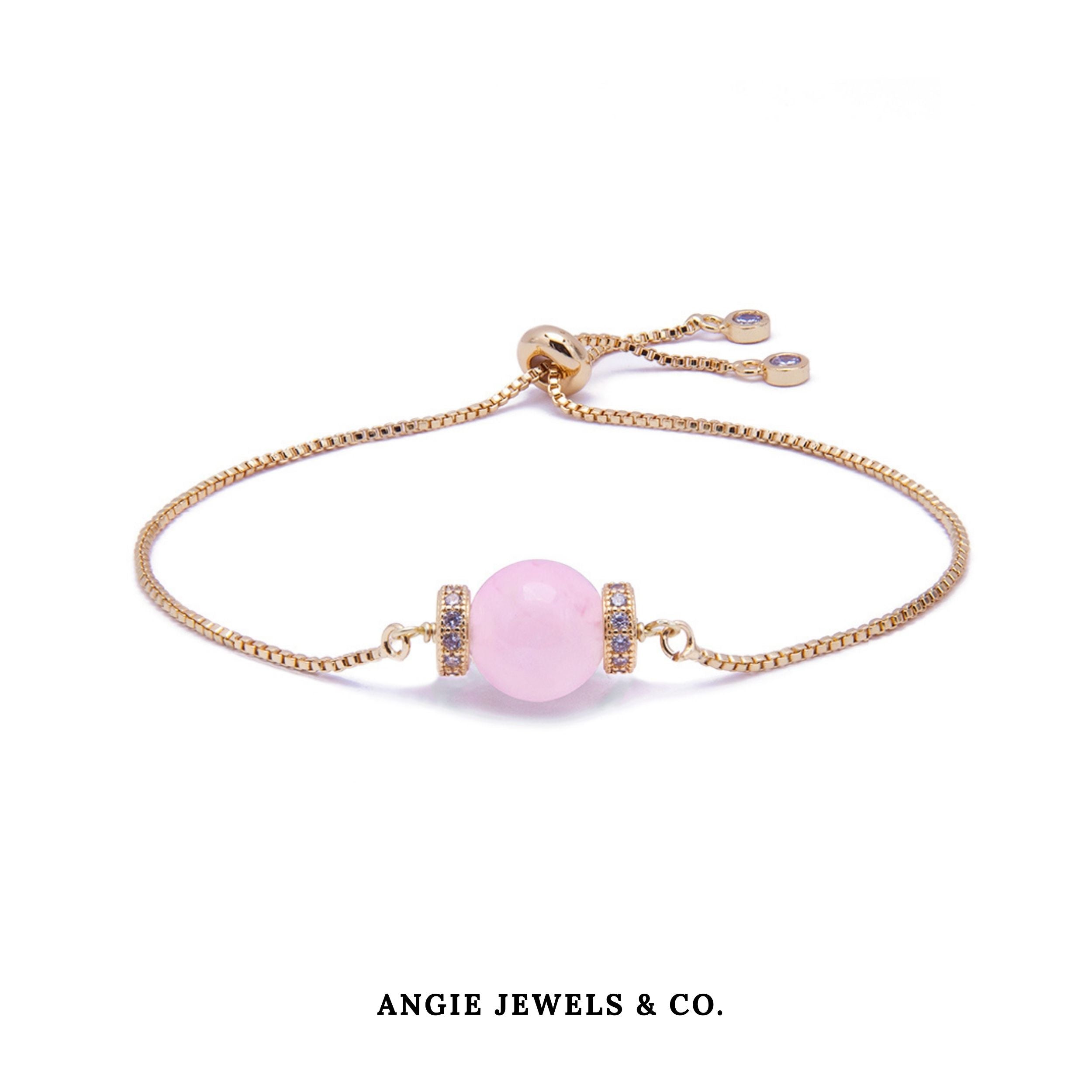 Luna Golden Rose Quartz Adjustable Bracelet