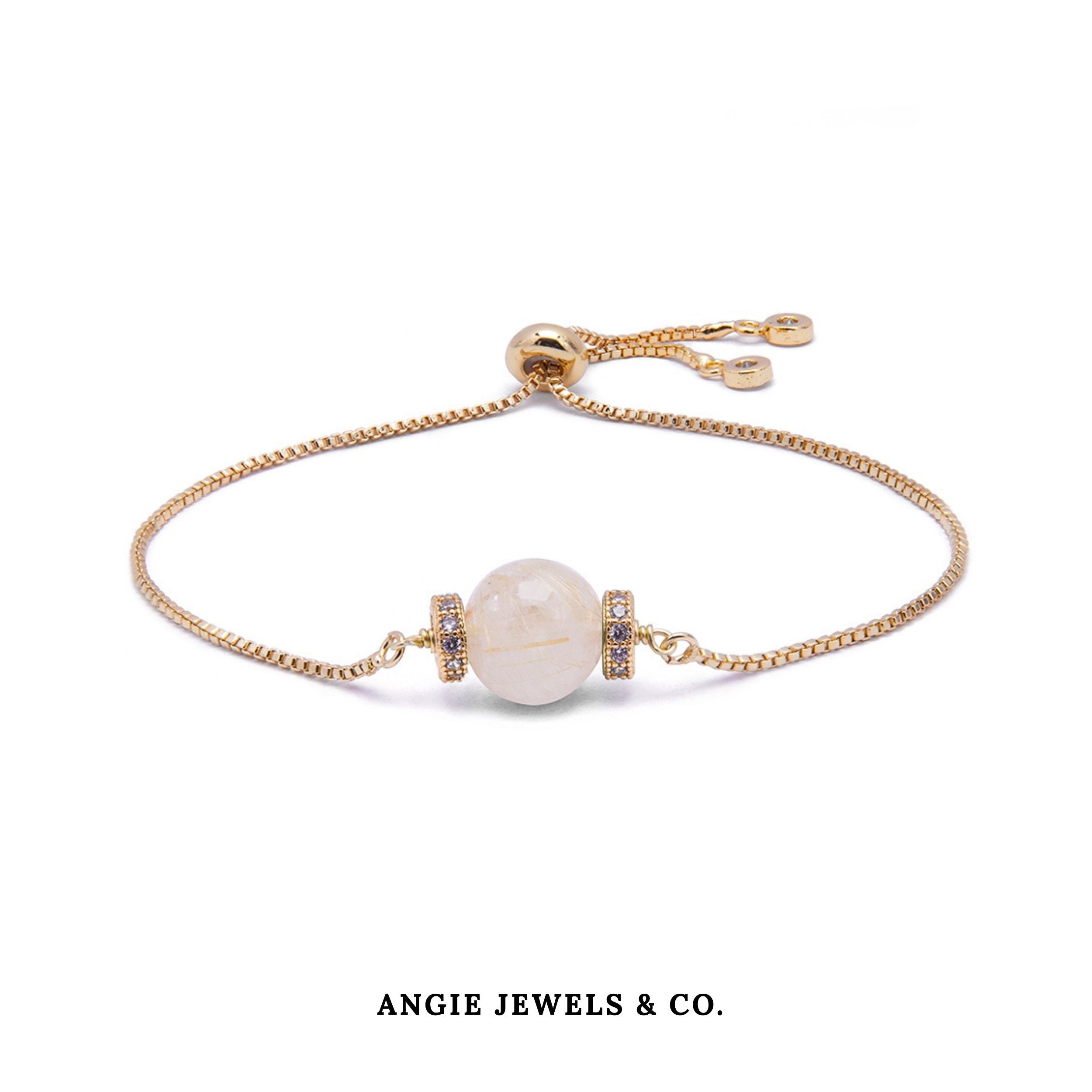 Luna Golden Rutile Adjustable Bracelet