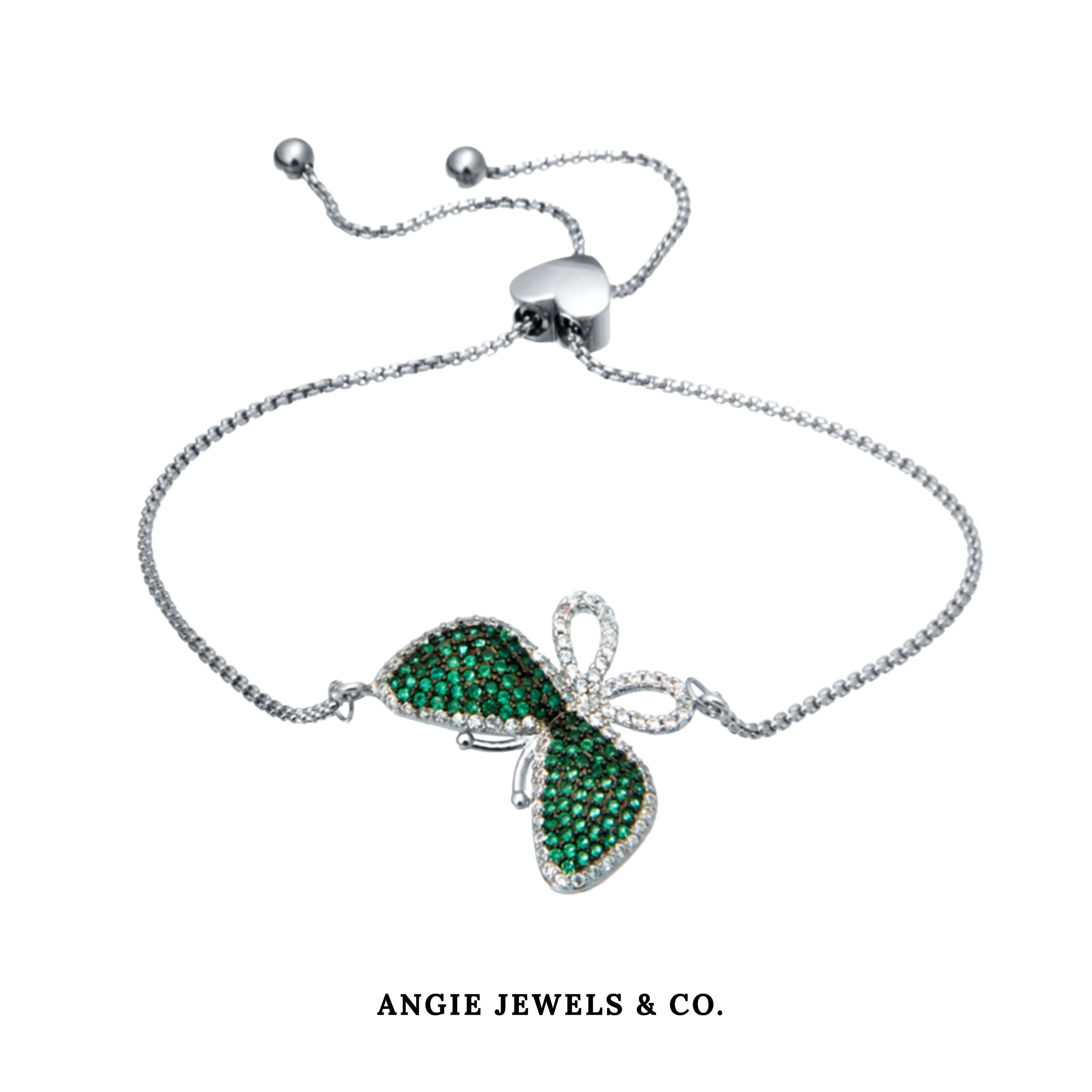 Luna Green Butterfly Adjustable Chain Bracelet