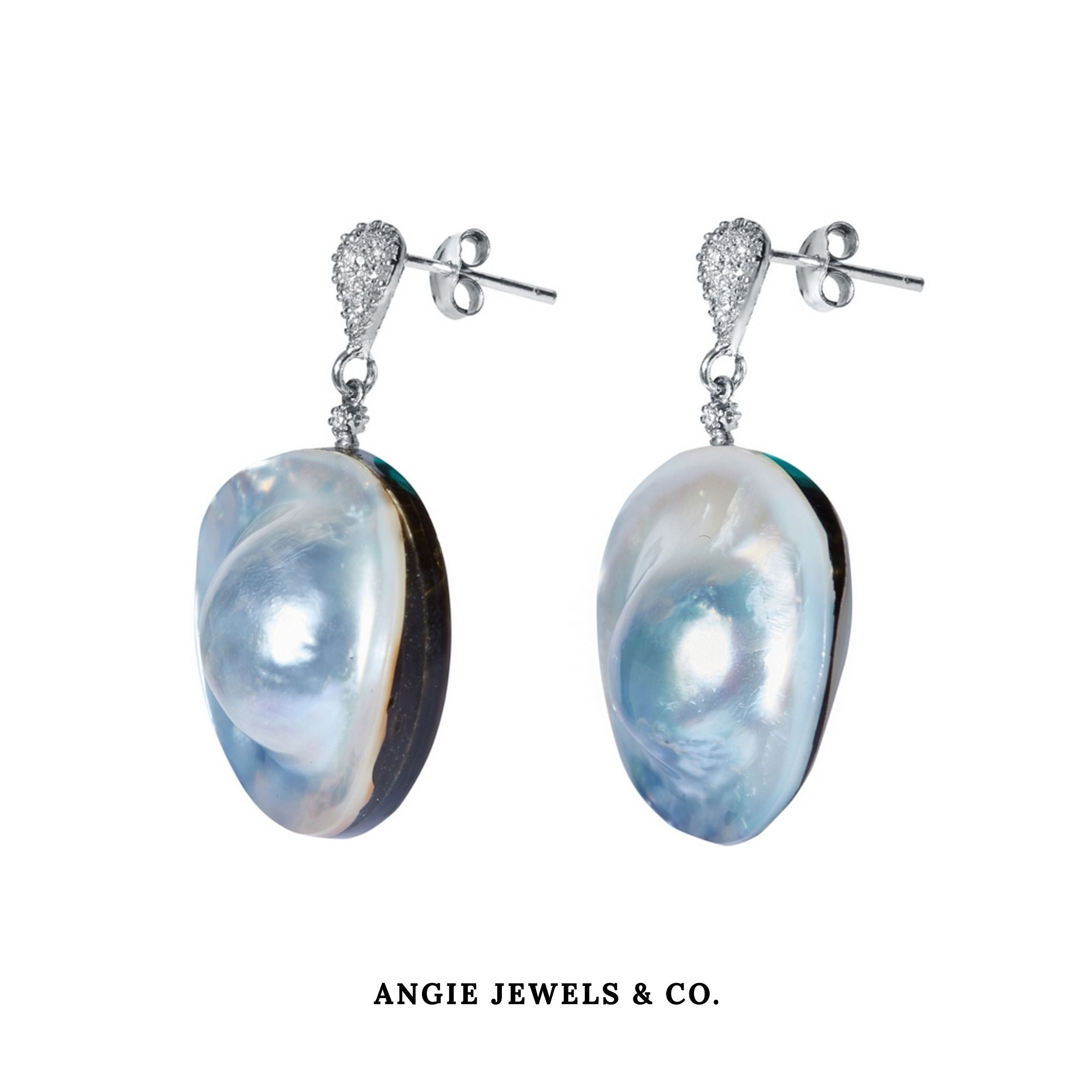 Mabe Pearl Sterling Silver Earrings