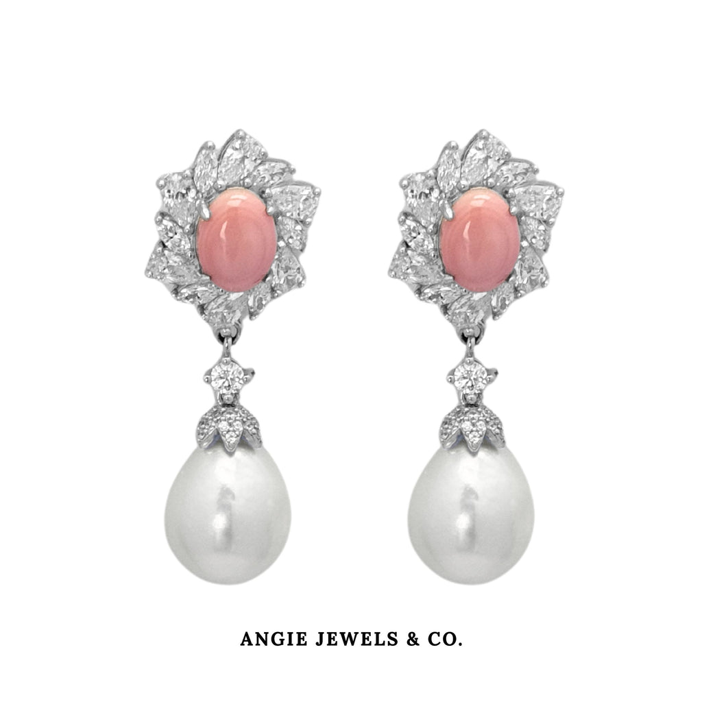 Majestic Conch Shell Earring in S925 Silver with Baroque Pearl