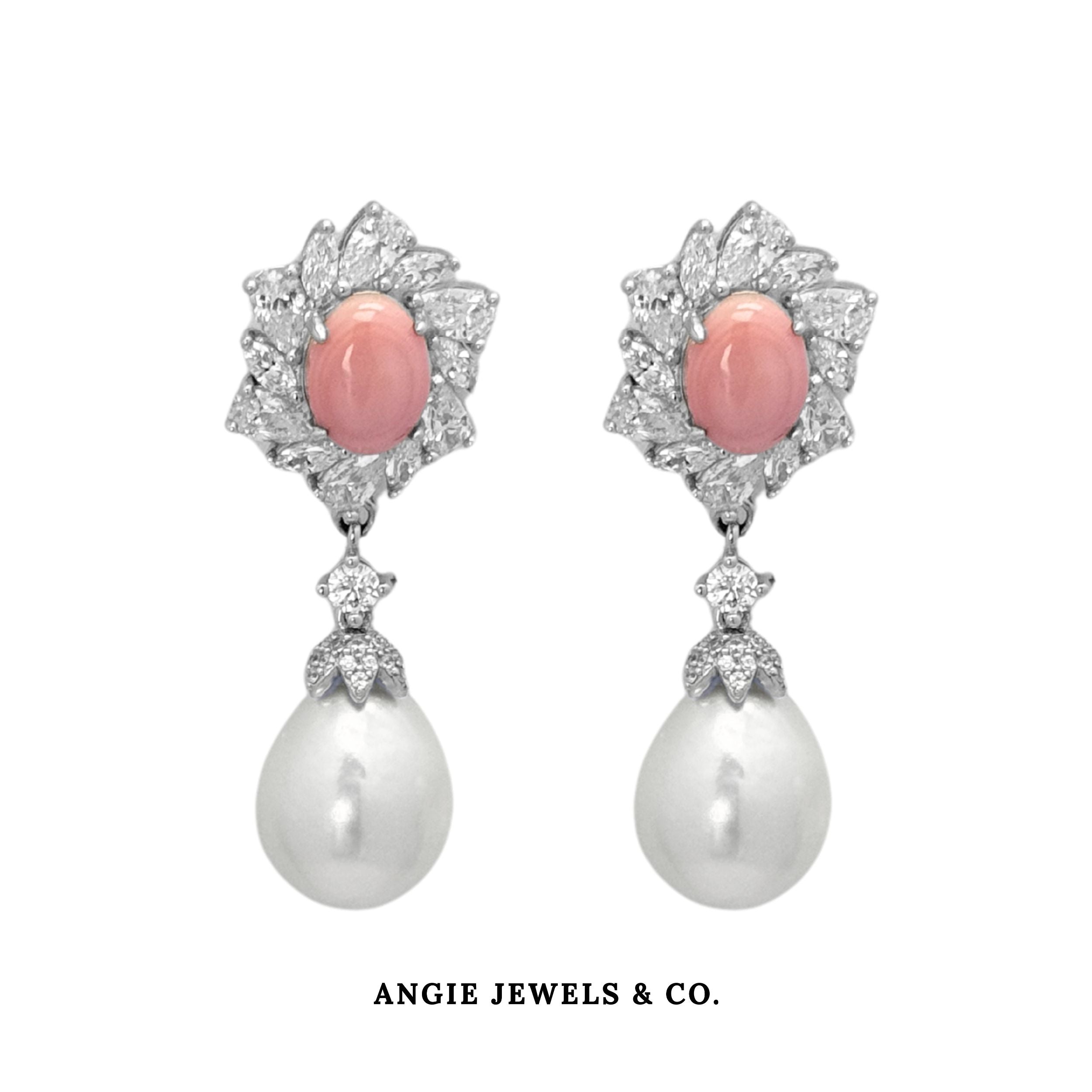 Majestic Conch Shell Earring in S925 Silver with Baroque Pearl RM1330