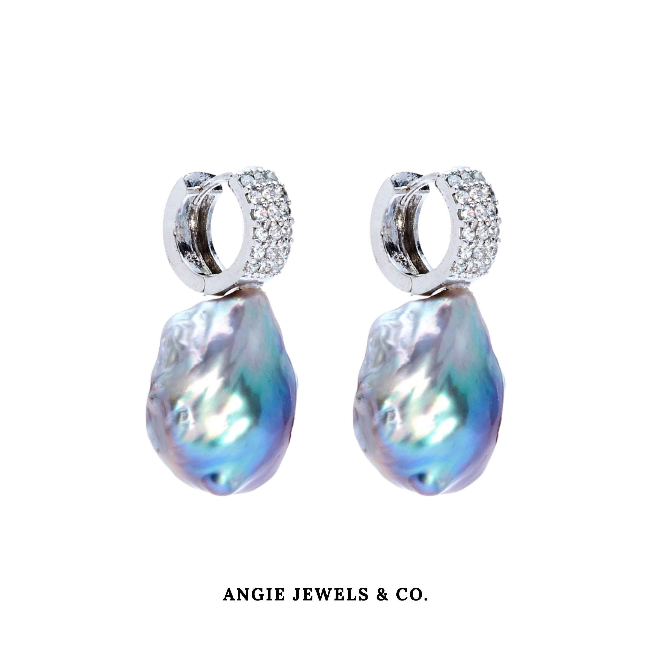 Majorica Black Baroque Pearl Hook Earrings