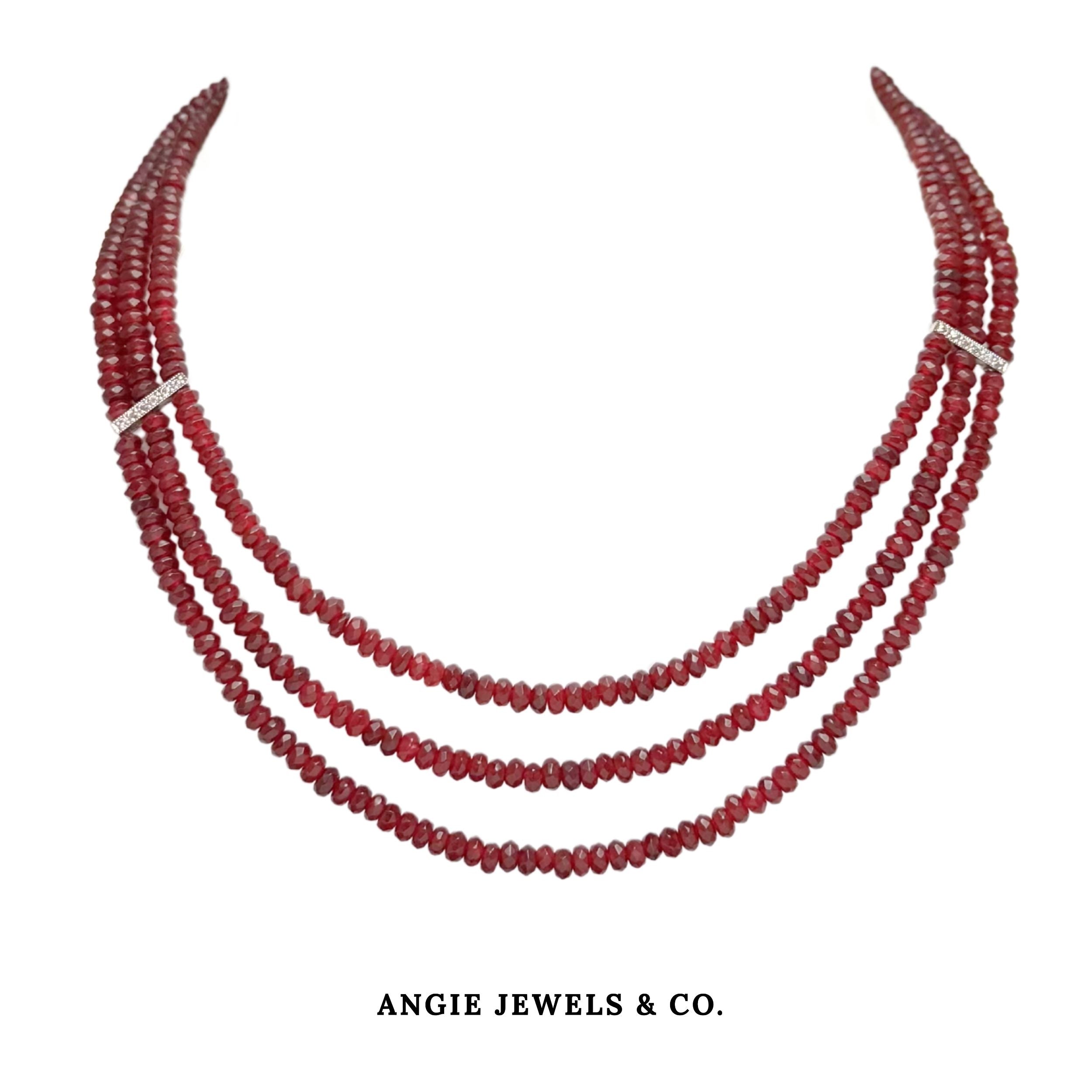 Ruby Multi-Strand Statement Necklace