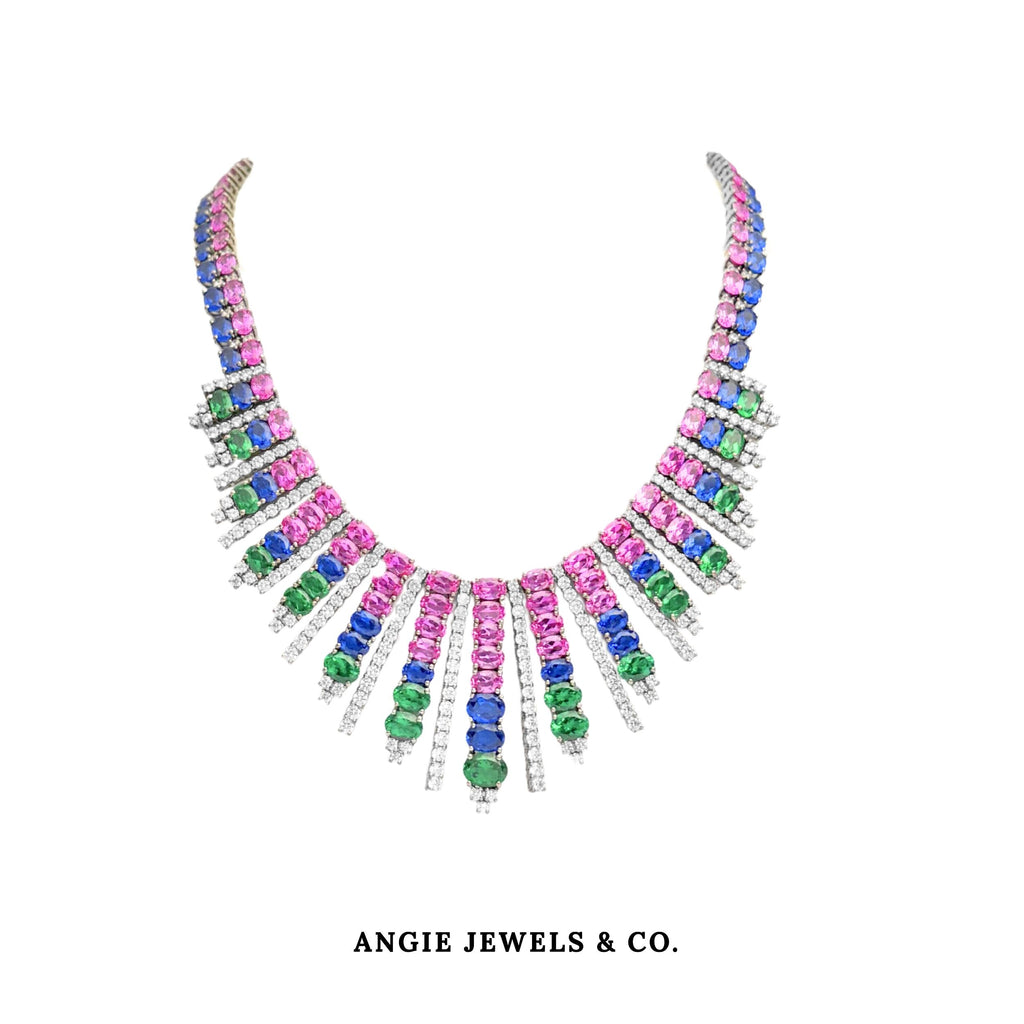 Multicolour Necklace in Sterling Silver