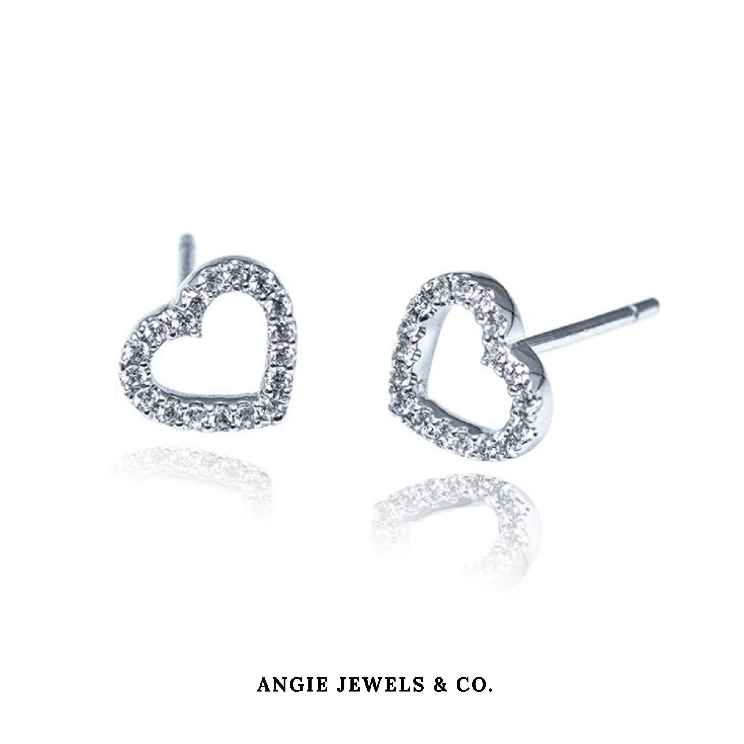 My Heart Stud Earrings Made With Swarovski Zirconia