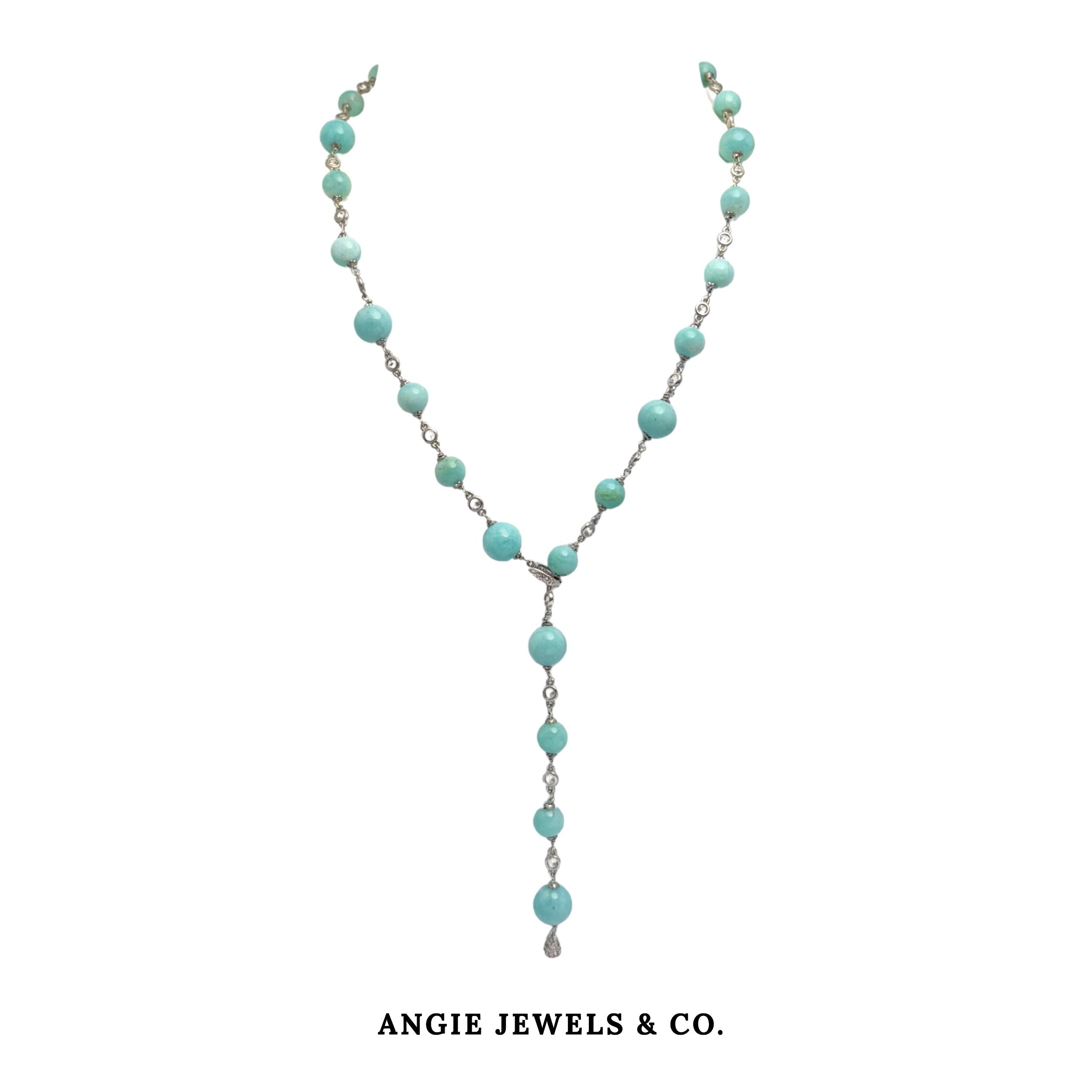 Lungo Mystic Amazonite Necklace with Sterling Silver