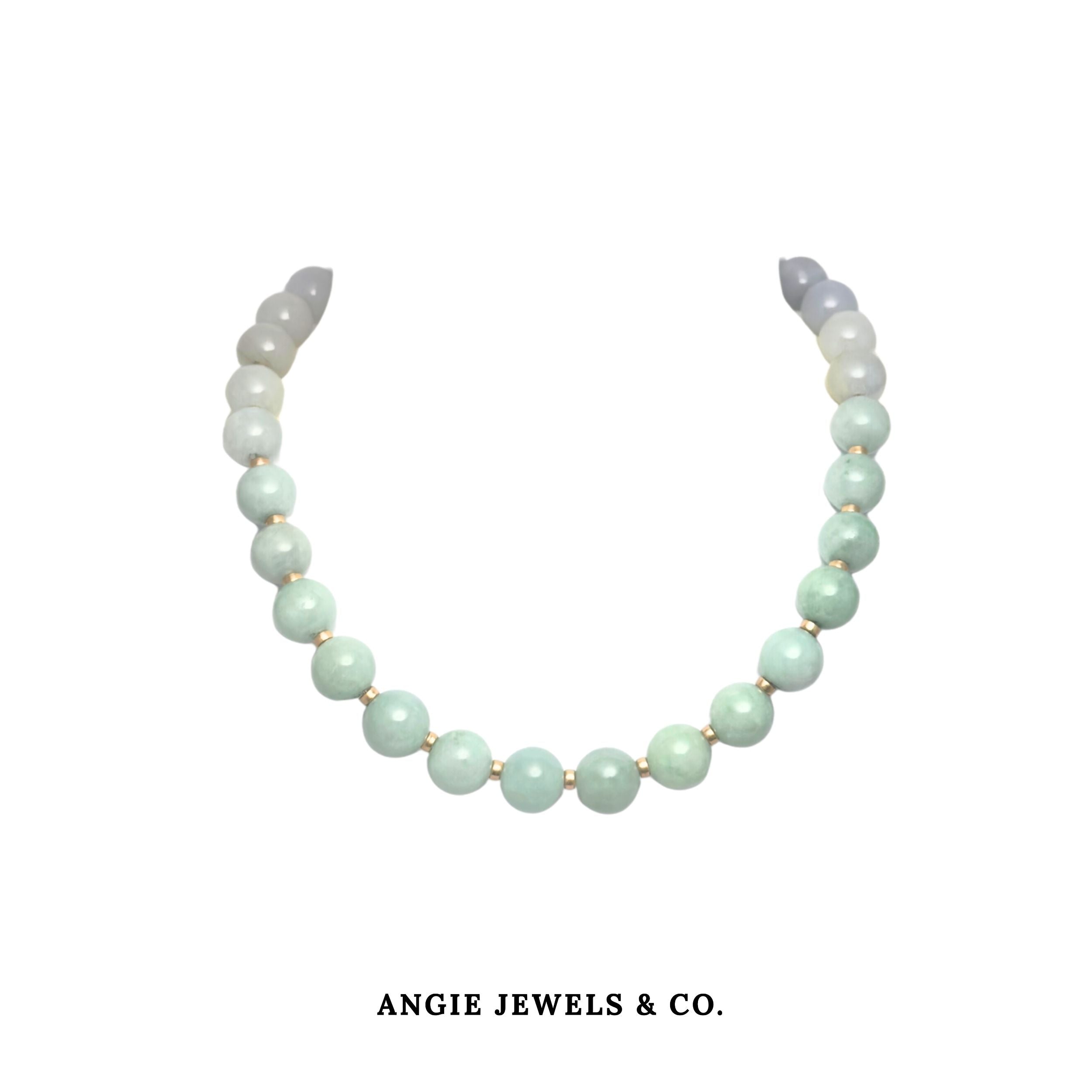 Natural Burmese Jade Round 12mm Necklace