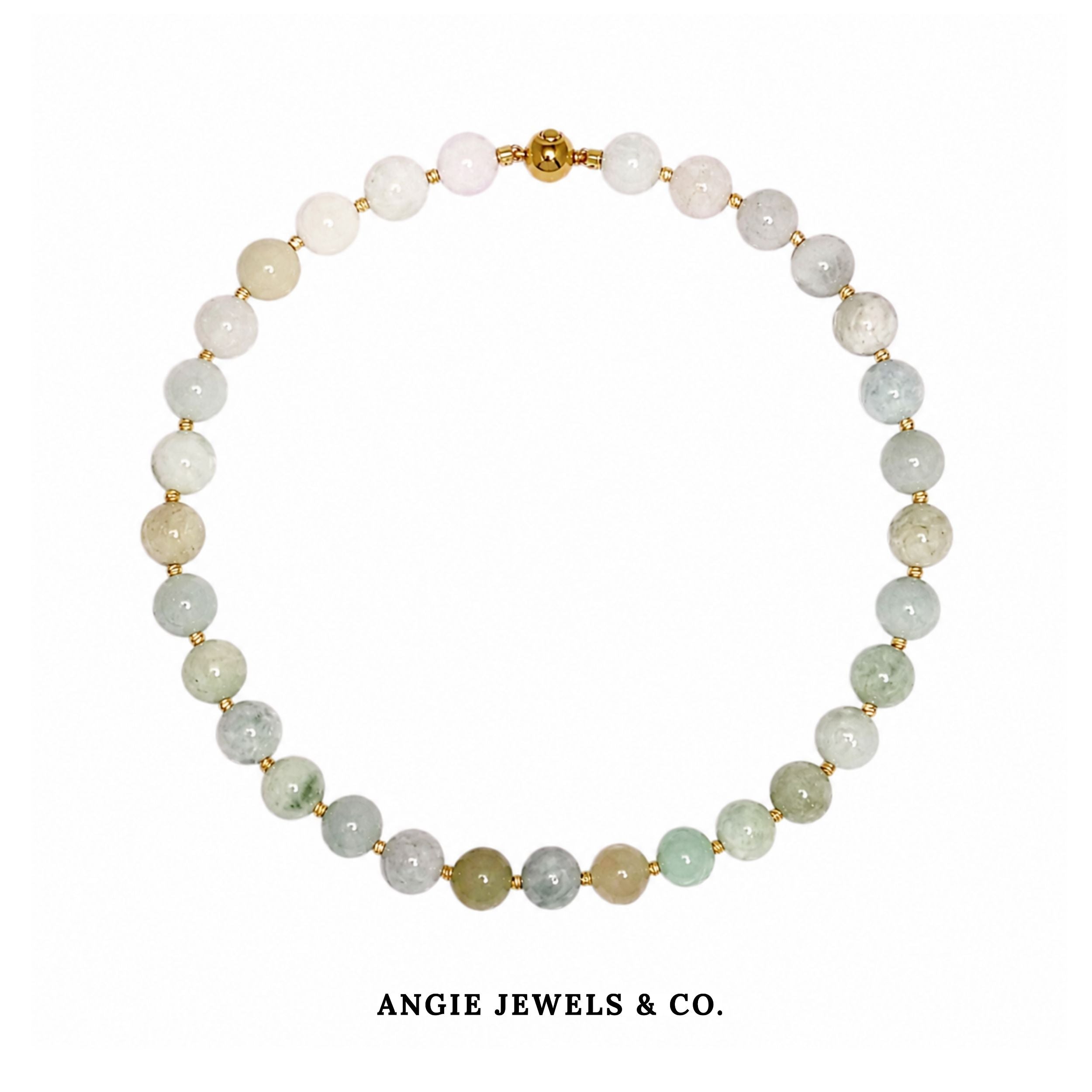 Natural Burmese Jade Round 10mm Necklace