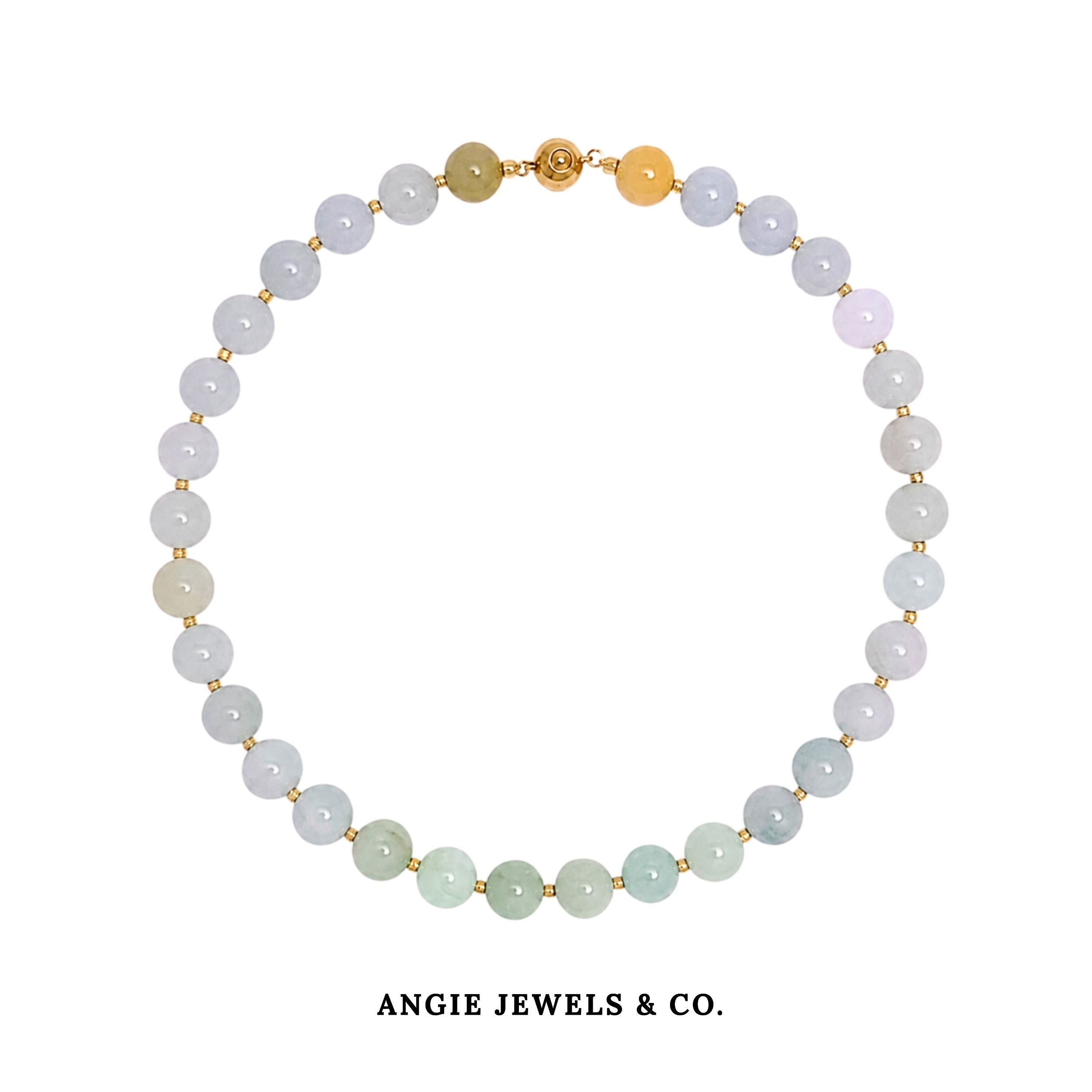 Natural Burmese Jade Round 10mm Necklace
