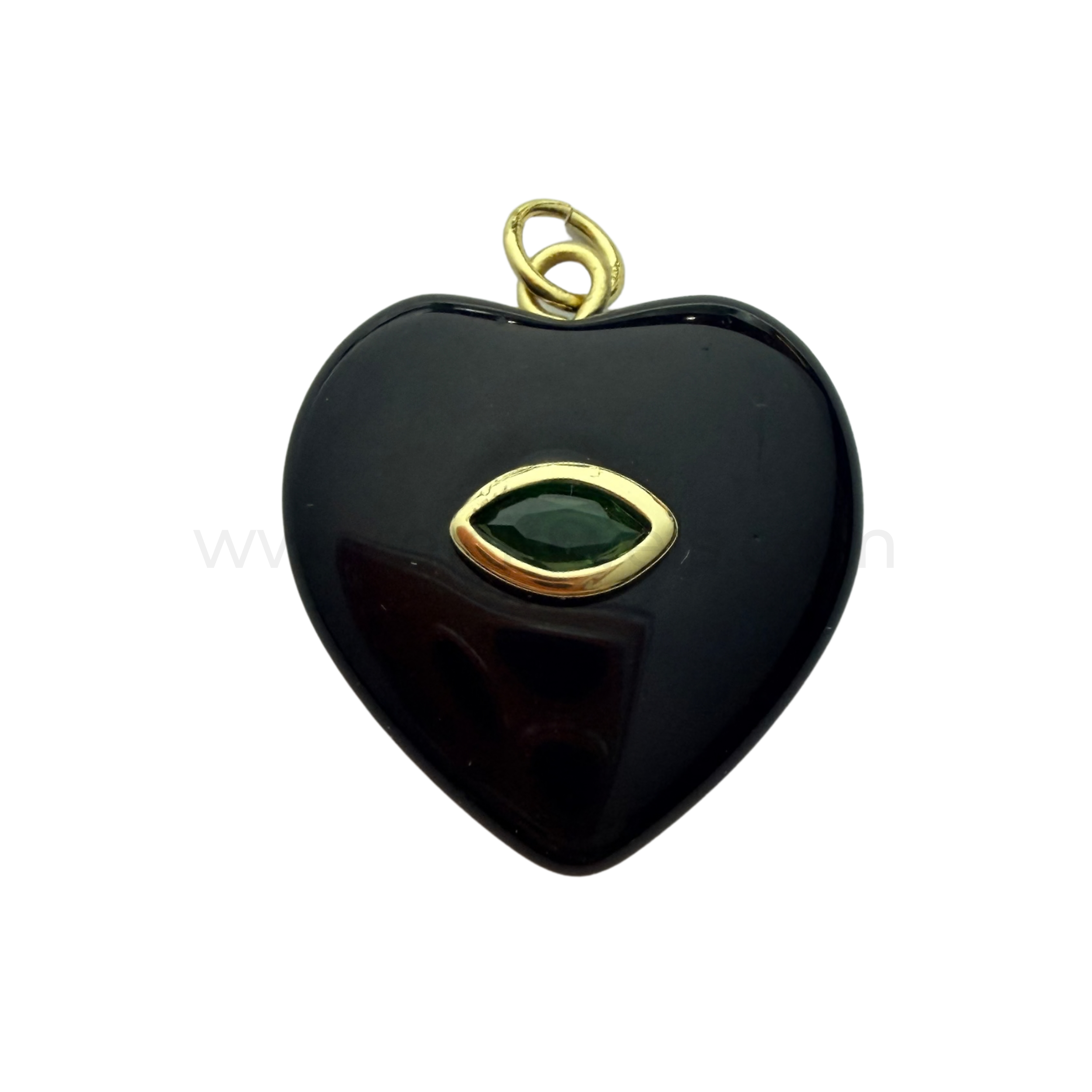 Nua Crystal Pendant Black Agate Heart Shape 20mmx20mm