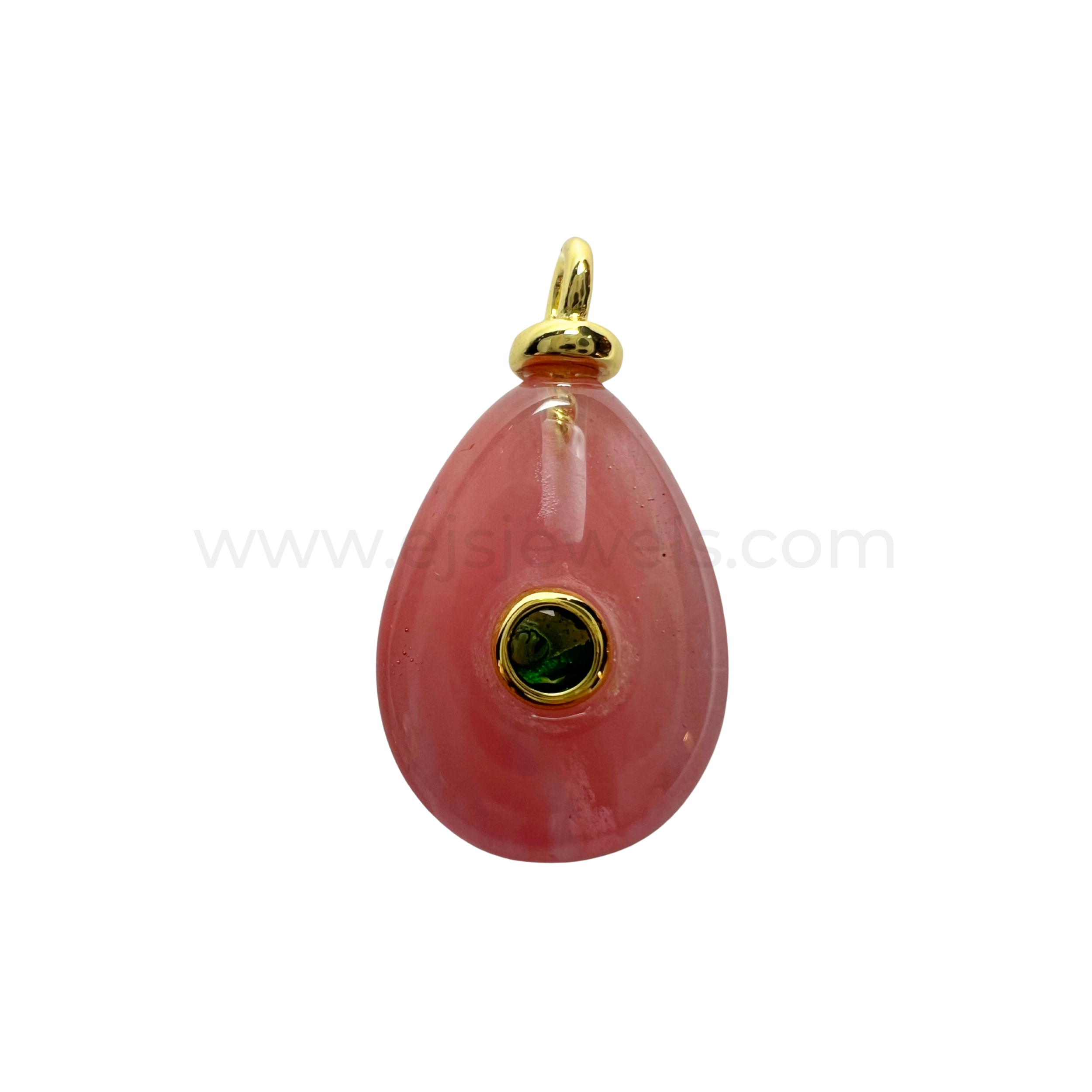 Nua Crystal Pendant Watermelon Quartz Pear Shape 13mmx17mm