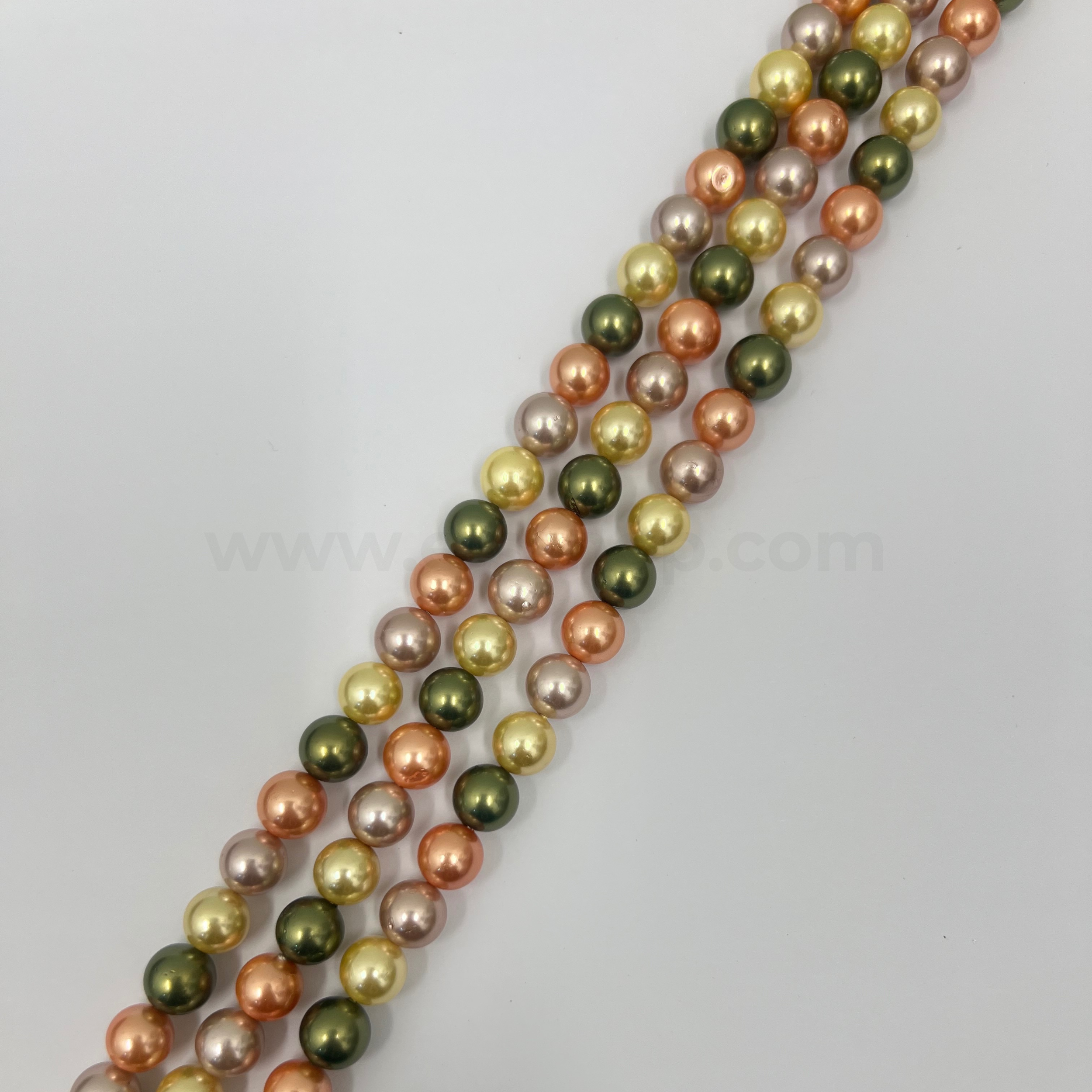 Orange, Green, Yellow, Purple 10mm Multicoloured Shell Pearl