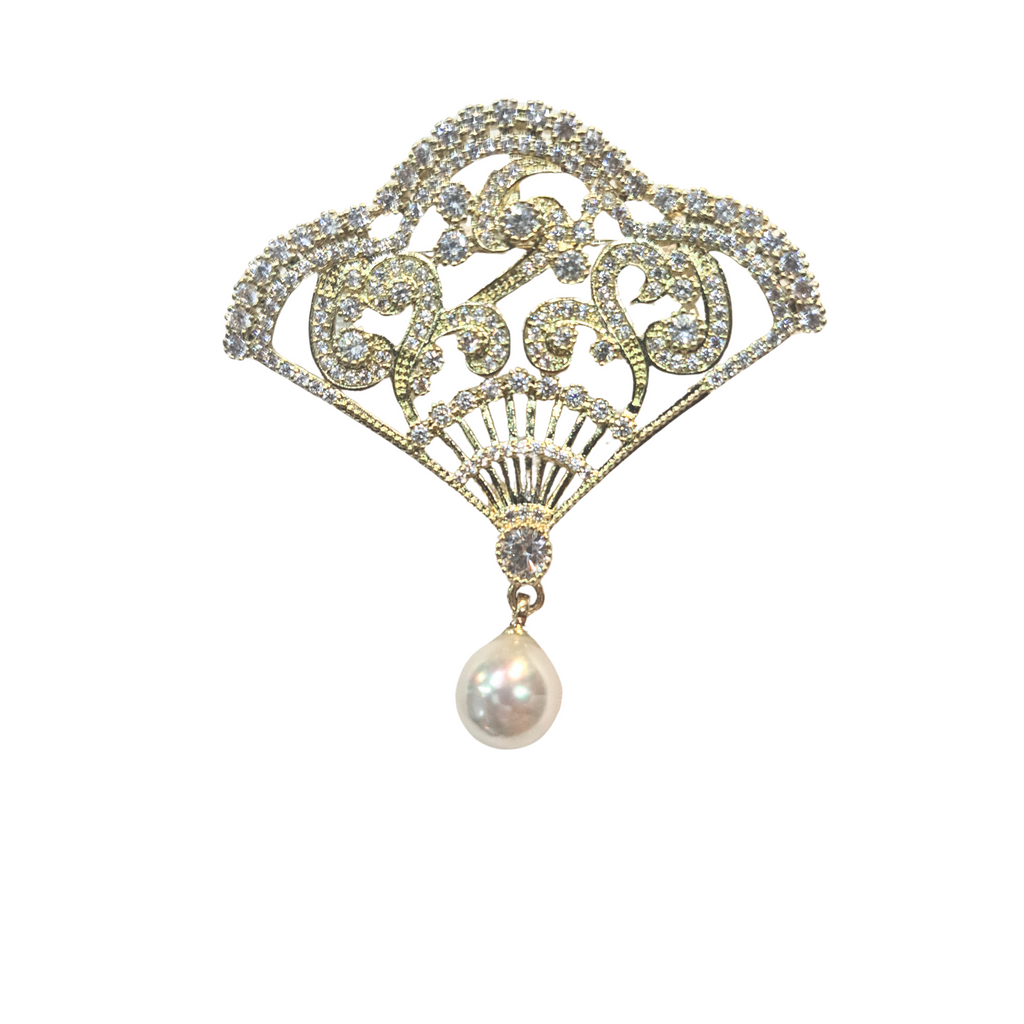 Oriental Fan Brooch