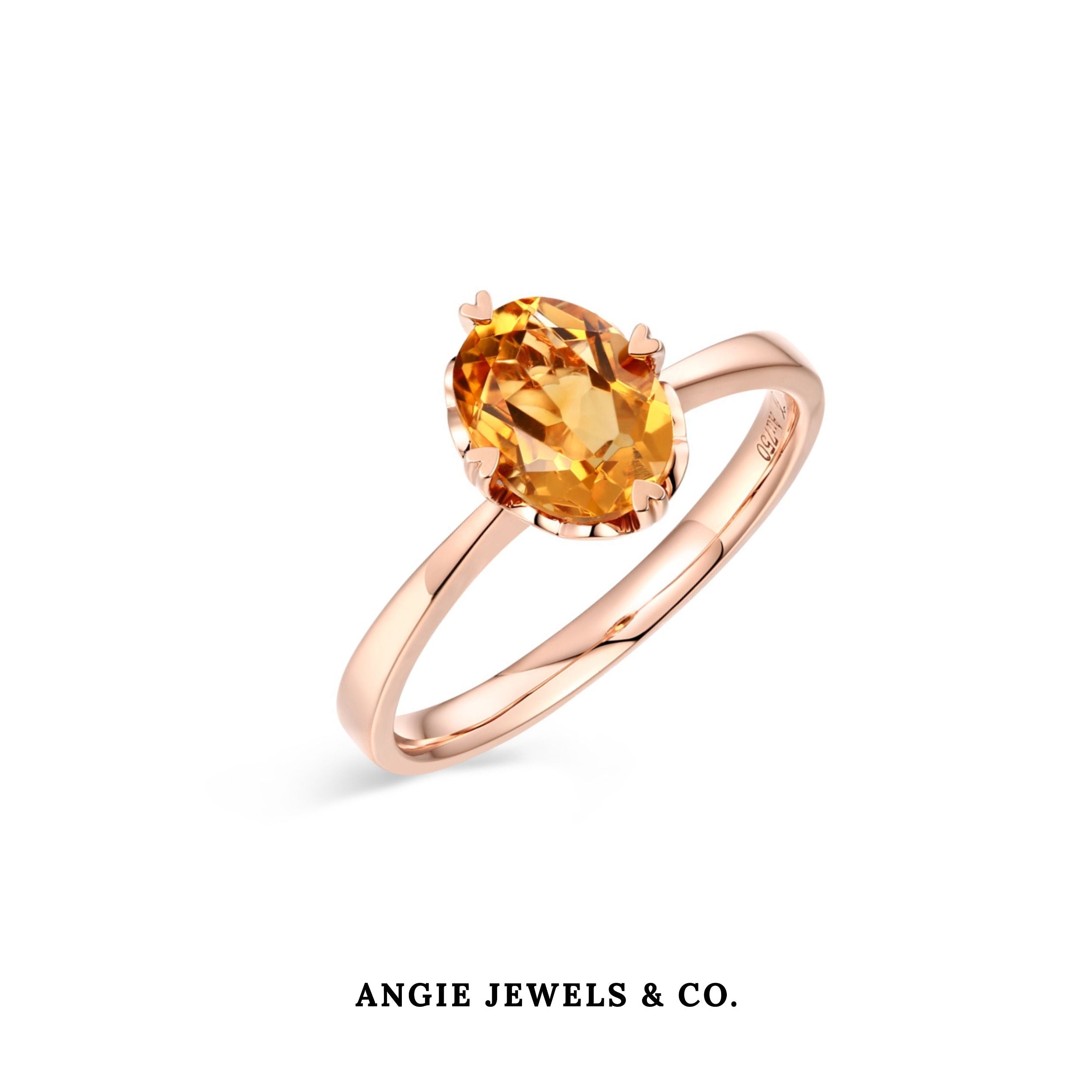 9K Rose Gold Citrine Ring