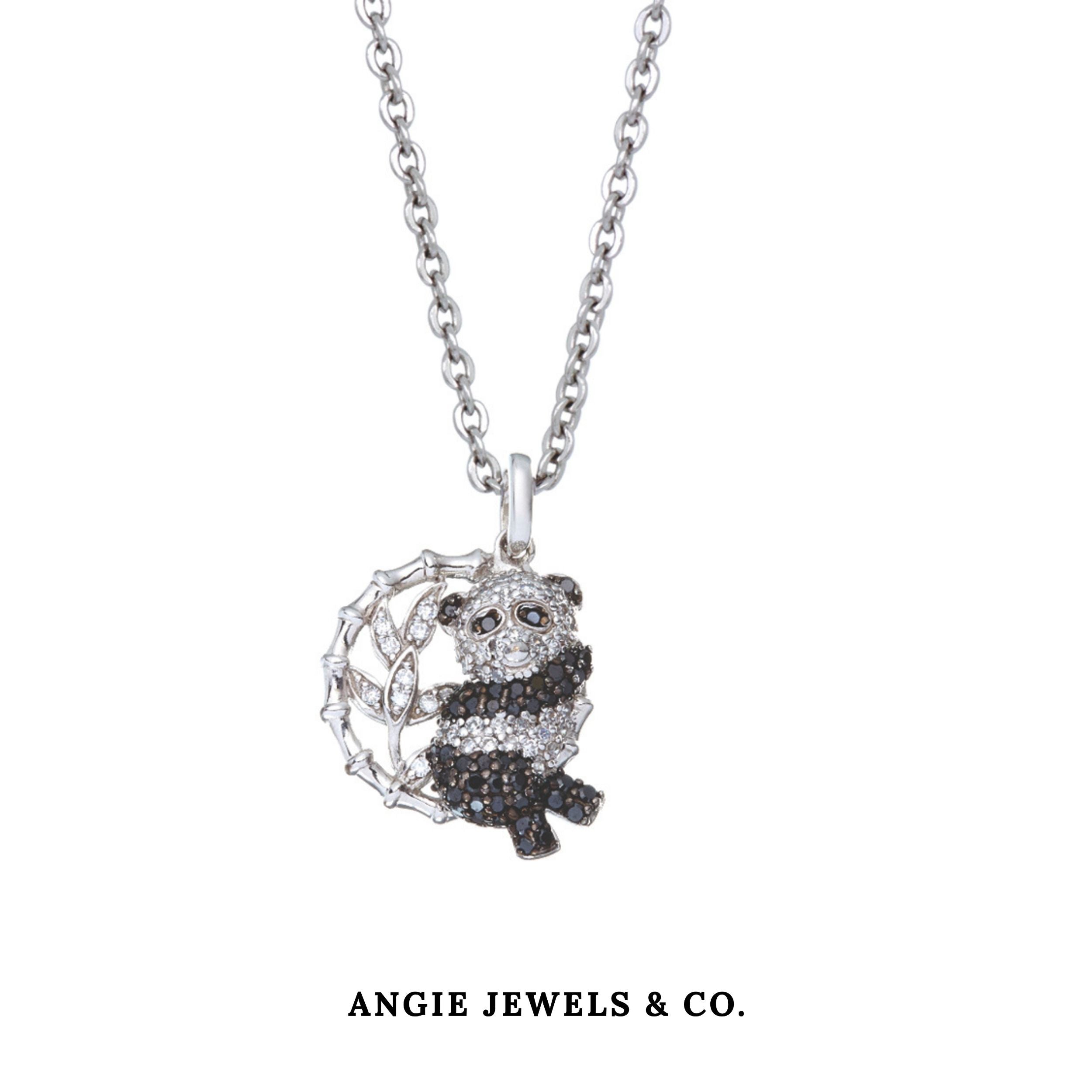 Panda On Tree Pendant Necklace