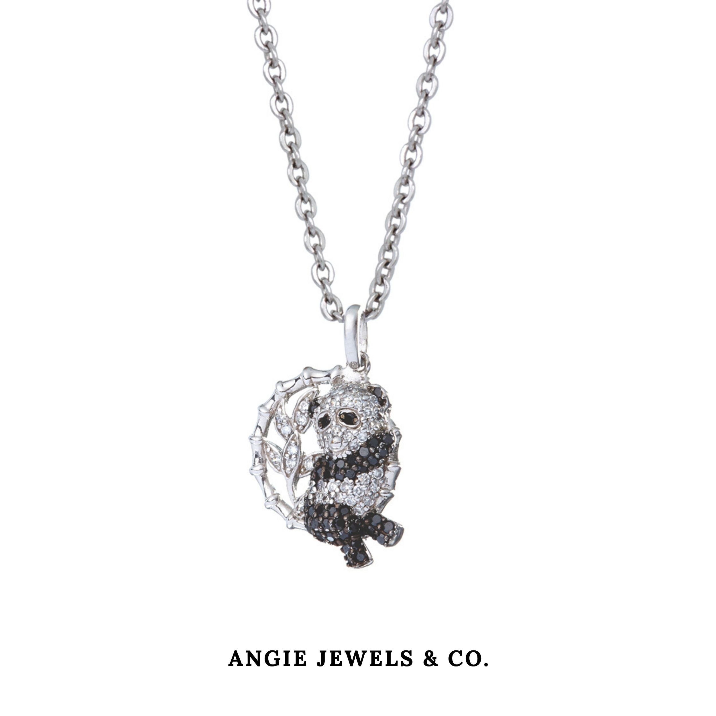 Panda On Tree Pendant Necklace