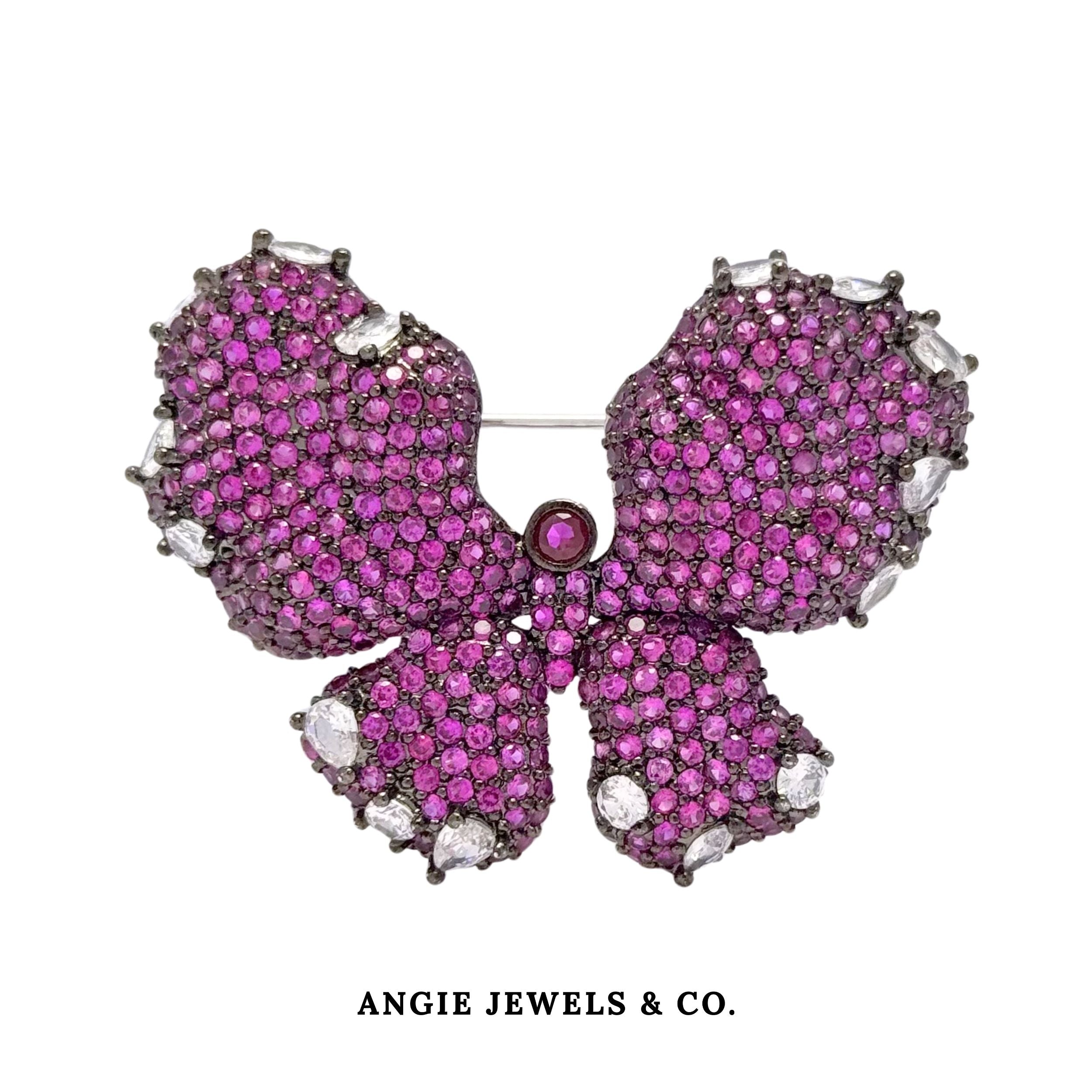 Pansy Purple Butterfly Brooch